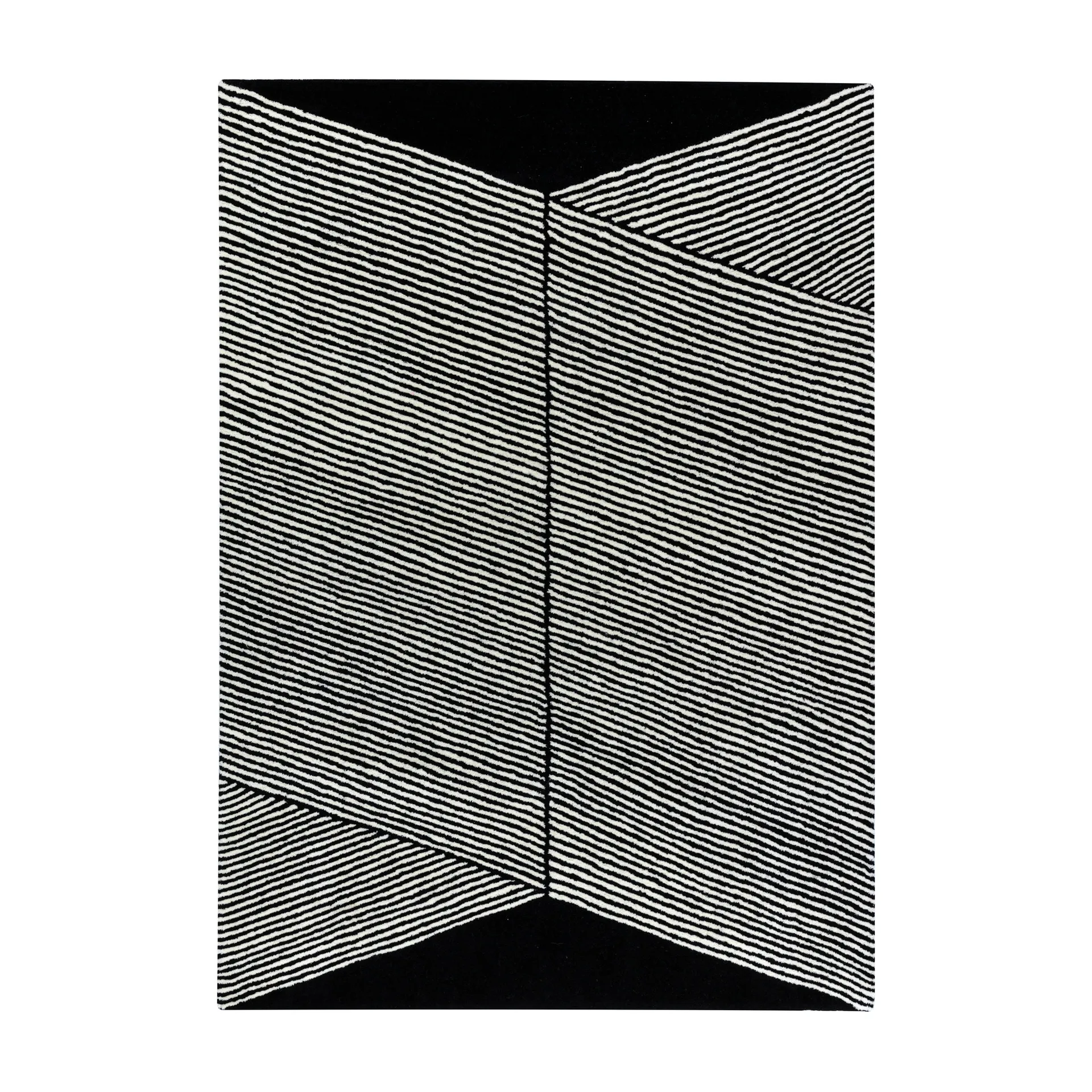 Tapis en laine Rectangles noir, 170x240 cm NJRD