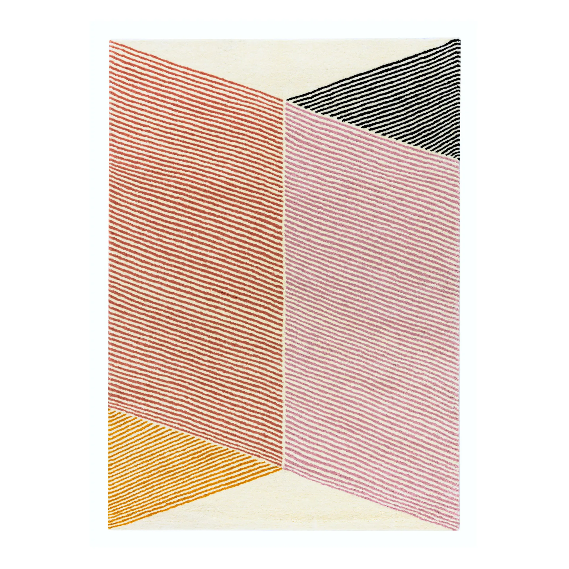 Tapis en laine Rectangles Rose, 170x240 cm NJRD