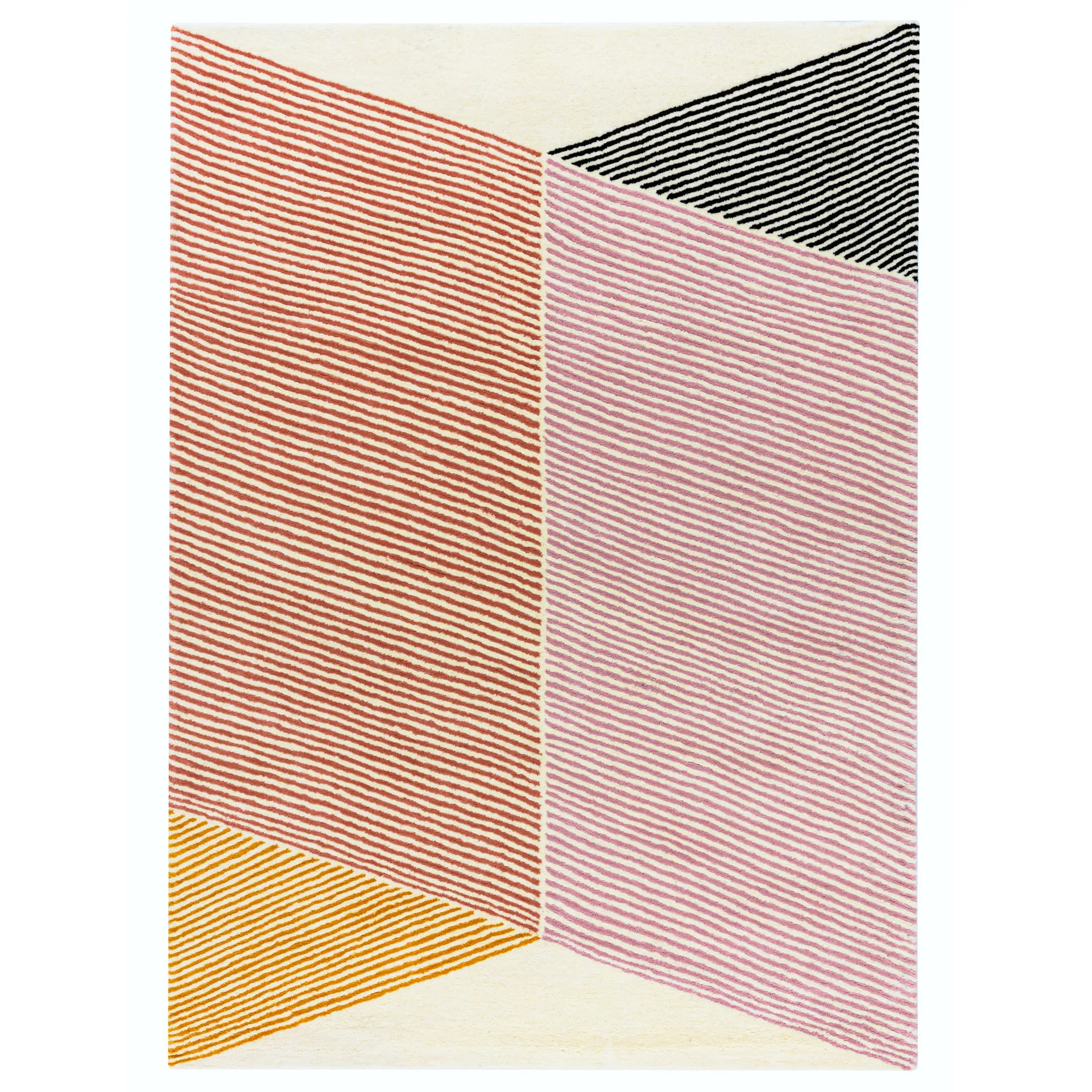 Tapis en laine Rectangles Rose, 200x300 cm NJRD