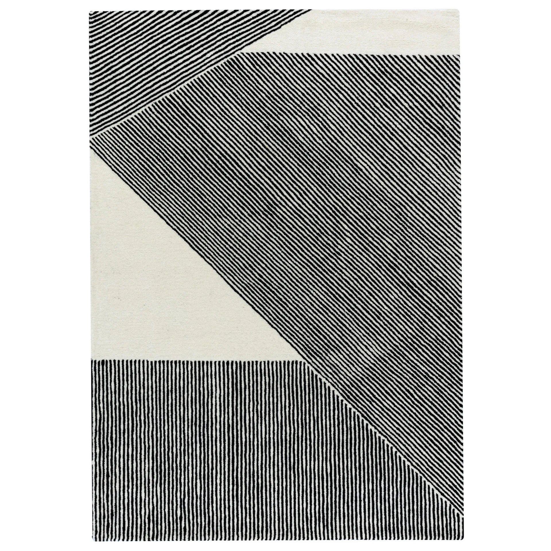 Tapis en laine Stripes blanc nature, 200x300 cm NJRD