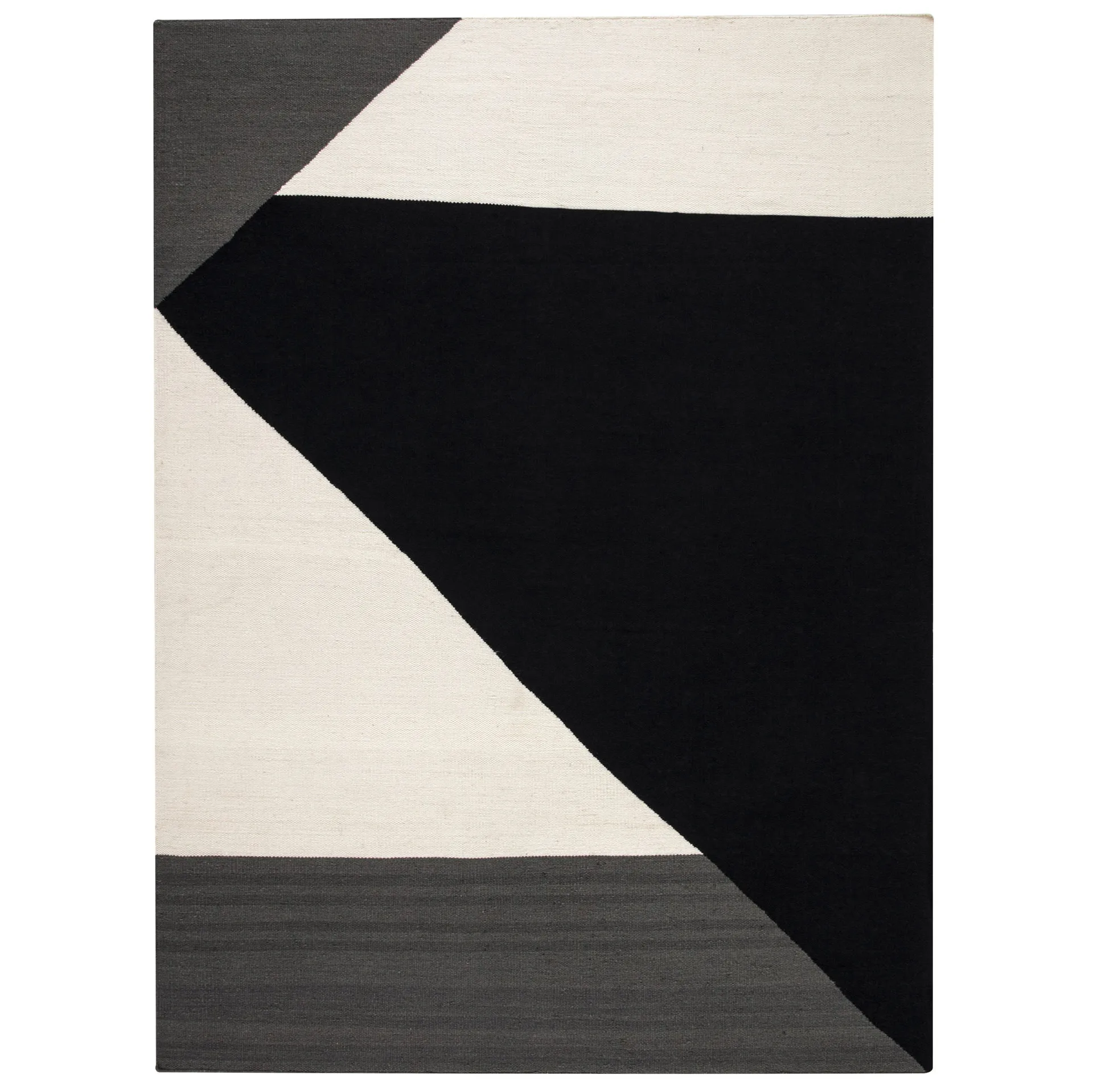 Tapis Kelim Stripes blocks noir, 200x300 cm NJRD