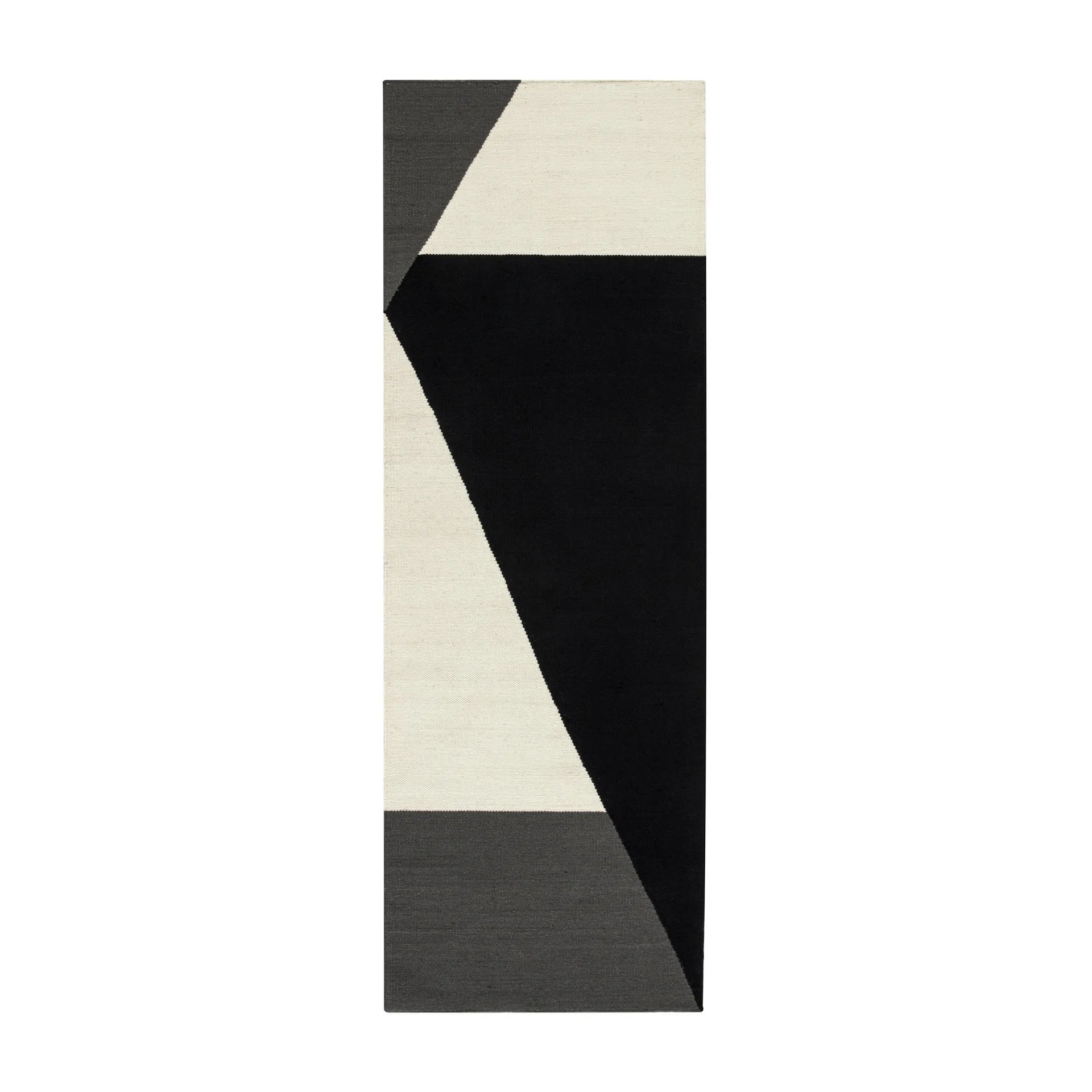 Tapis Kelim Stripes blocks noir, 80x240 cm NJRD