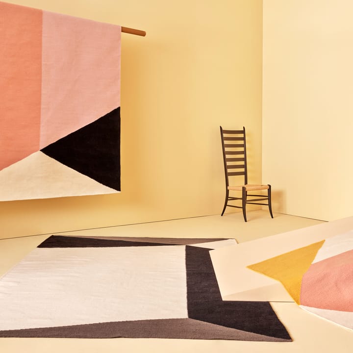 Tapis Kelim Triangles blocks blanc nature, 170x240 cm NJRD