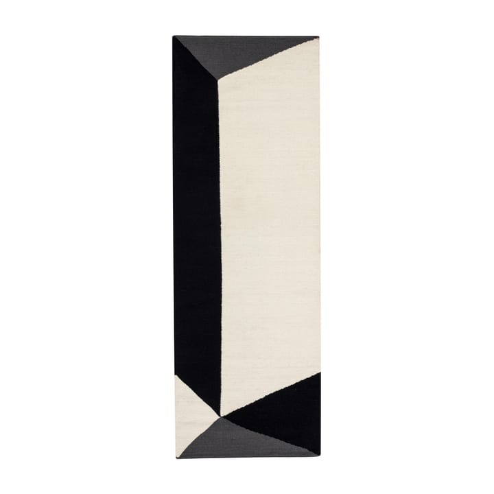 Tapis Kelim Triangles blocks blanc nature - 80x240 cm - NJRD