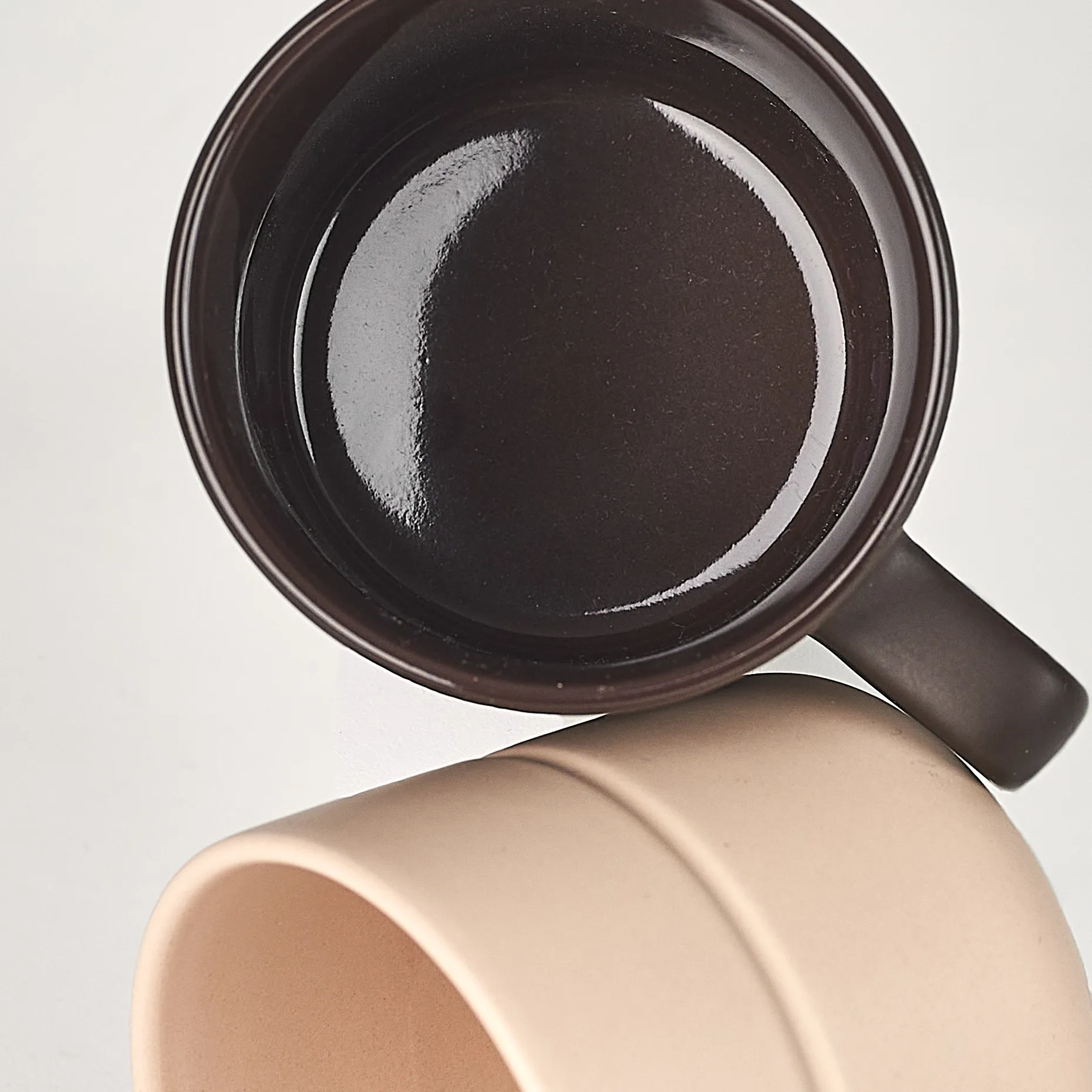 Tasse Lines 30 cl Lot de 2, Beige NJRD