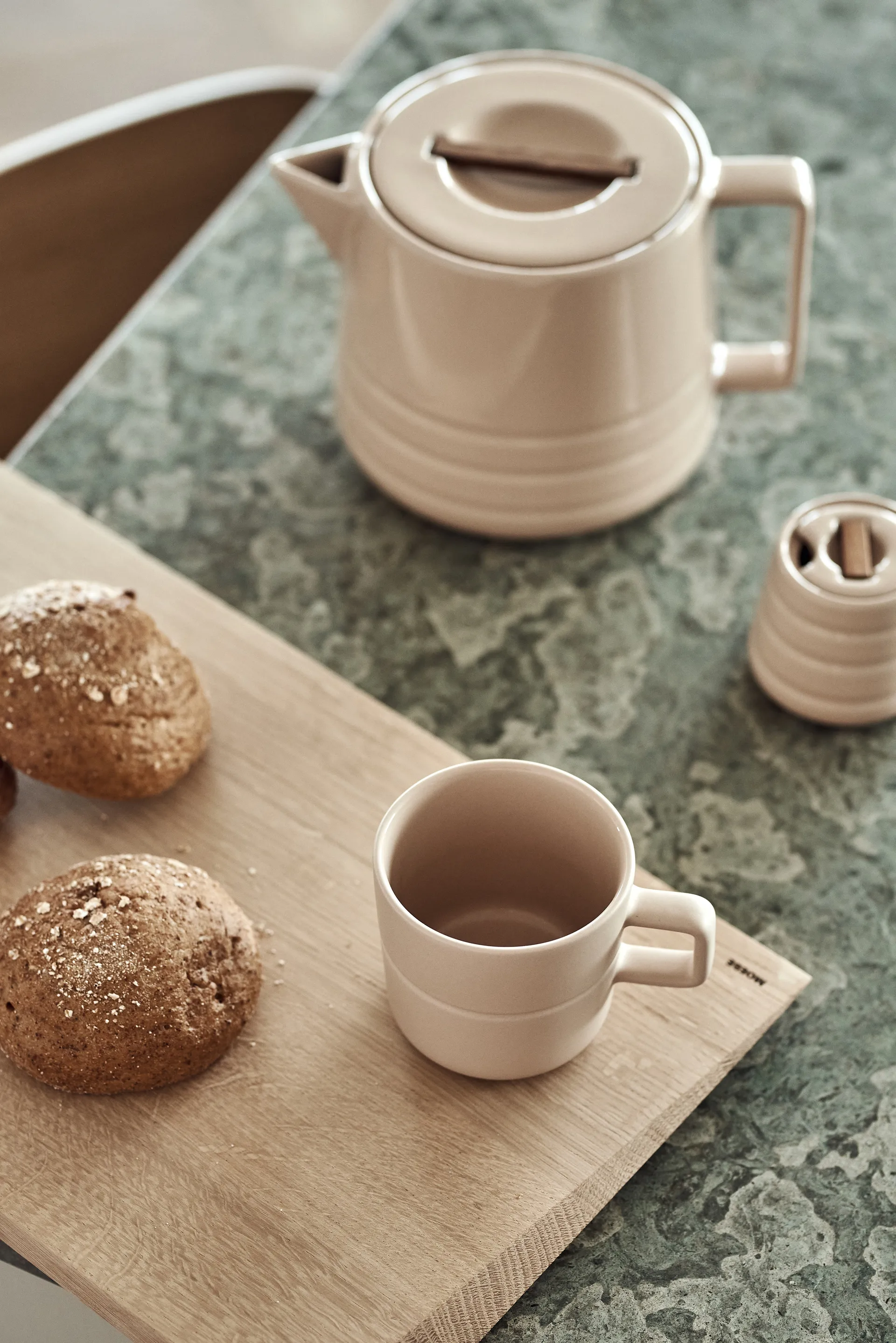 Tasse Lines 30 cl Lot de 2, Beige NJRD