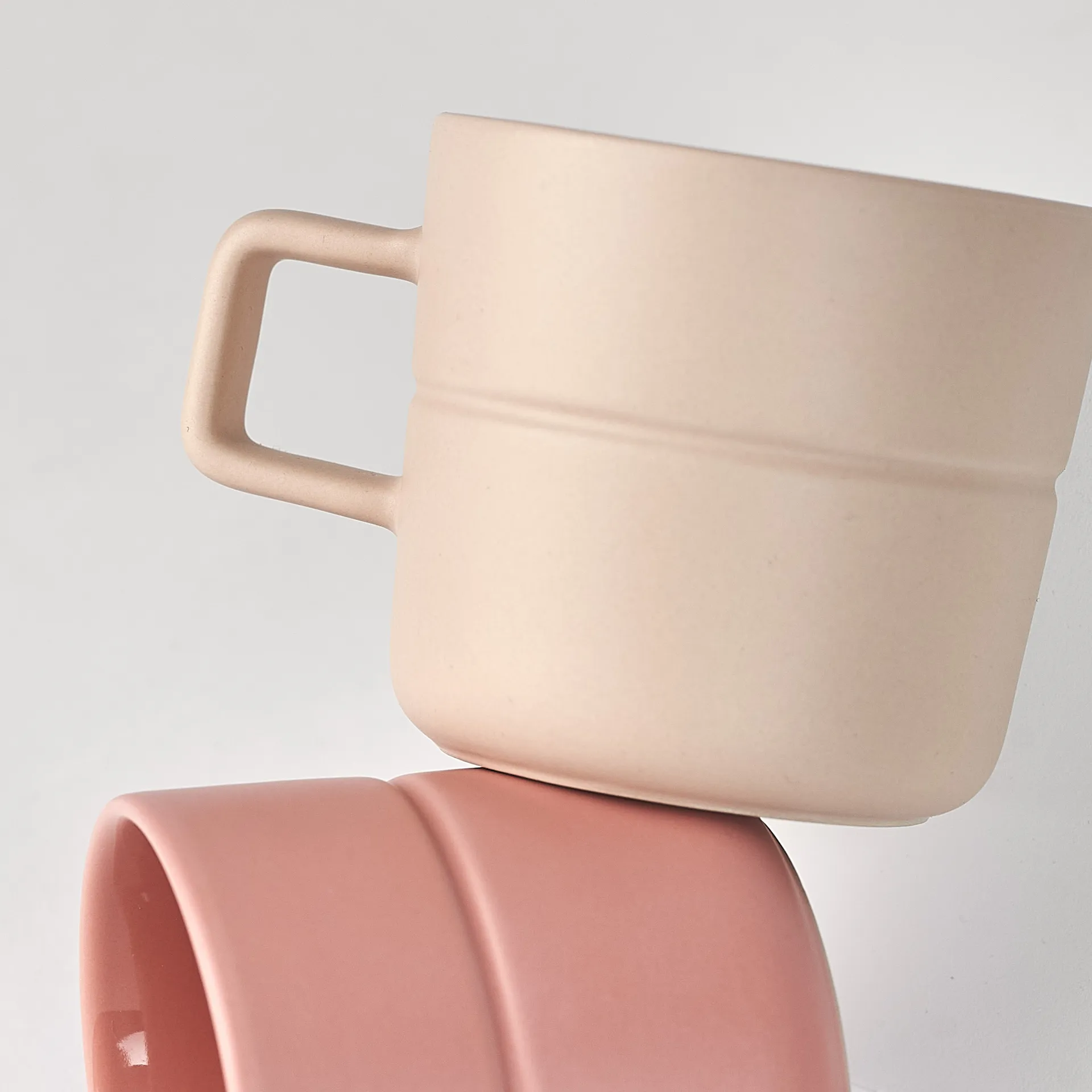 Tasse Lines 50 cl Lot de 2, Beige NJRD