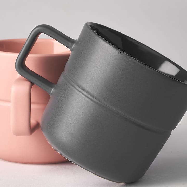 Tasse Lines 50 cl Lot de 2, Gris foncé NJRD