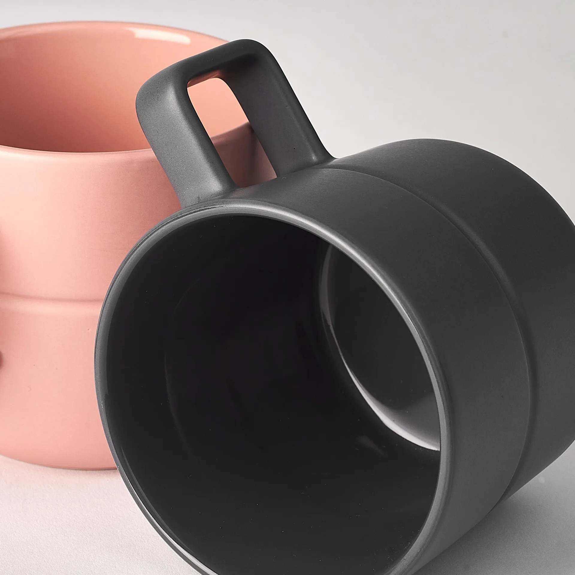 Tasse Lines 50 cl Lot de 2, Gris foncé NJRD