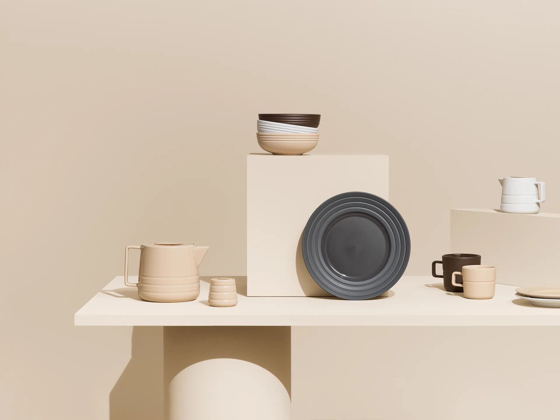 Théière Lines 1,5 litre, Beige NJRD