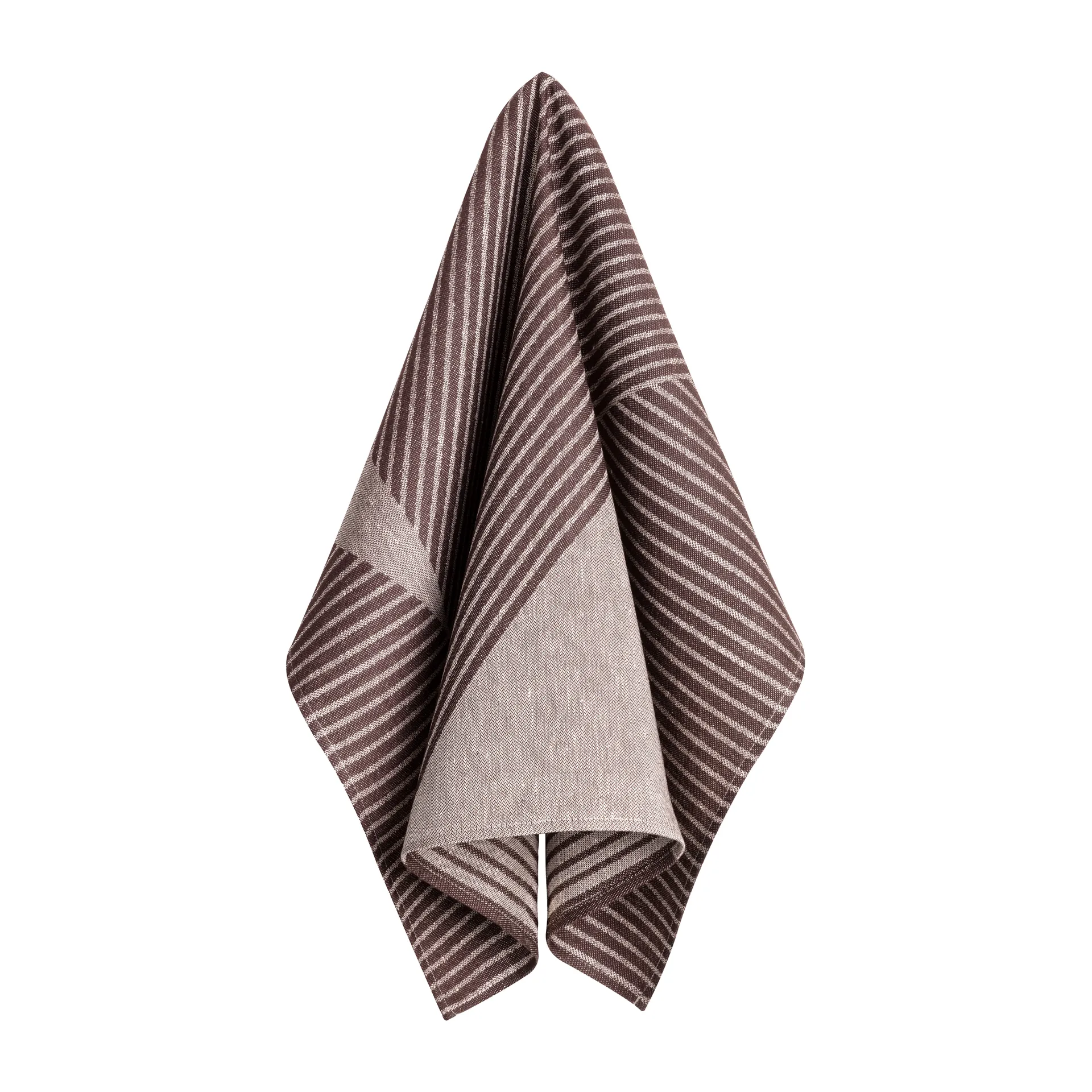 Torchon Stripes 47x70 cm Lot de 2, Marron-blanc NJRD