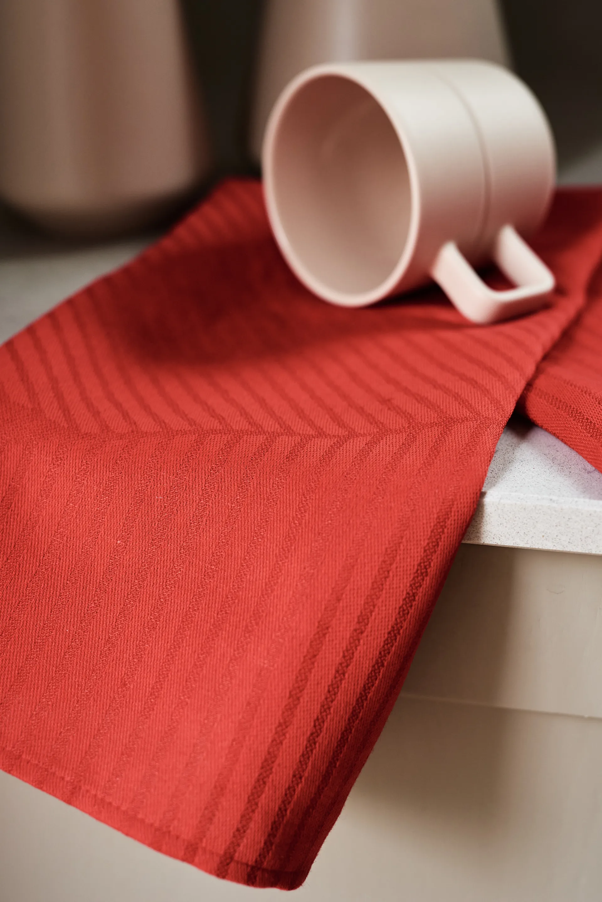 Torchon Stripes 47x70 cm Lot de 2, Rouge NJRD