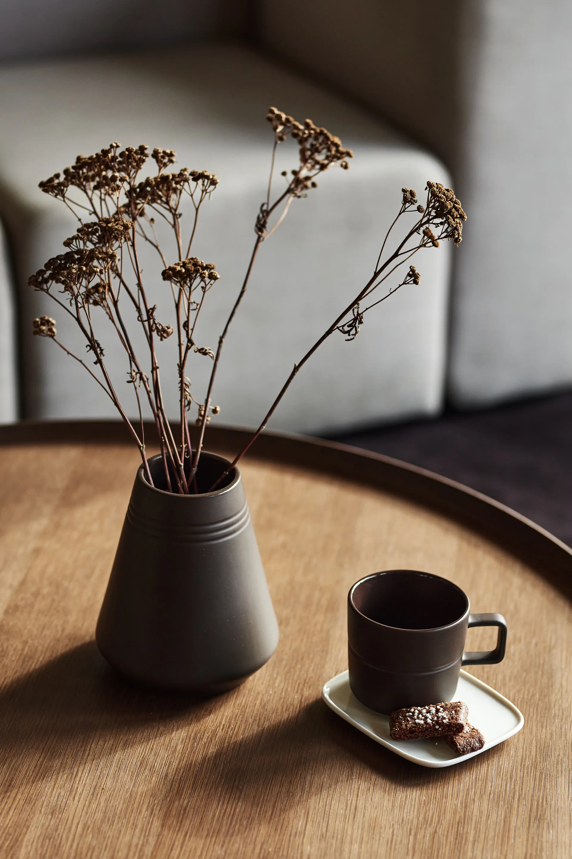 Vase Lines 18 cm, Marron NJRD