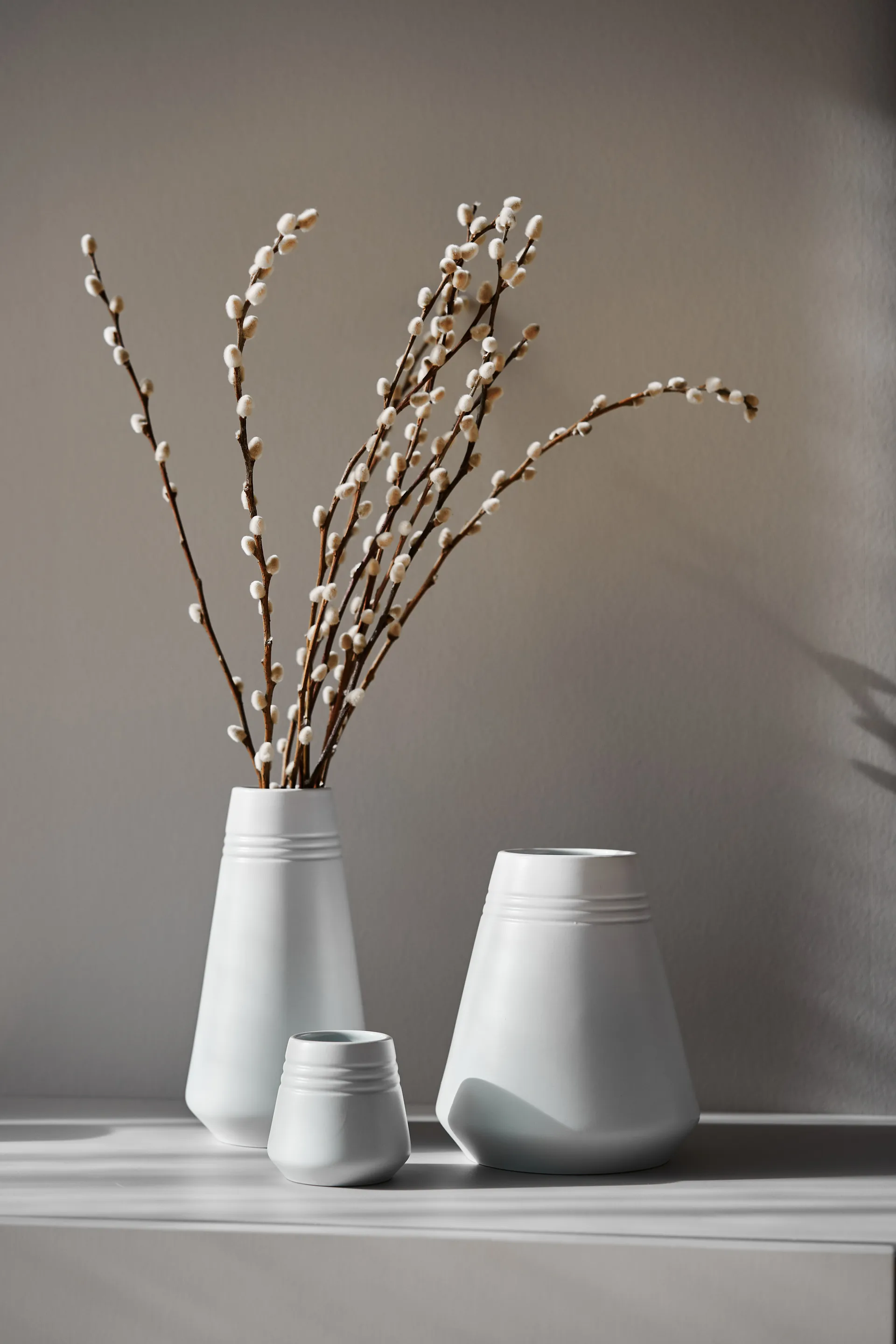 Vase Lines 22 cm, Blanc NJRD