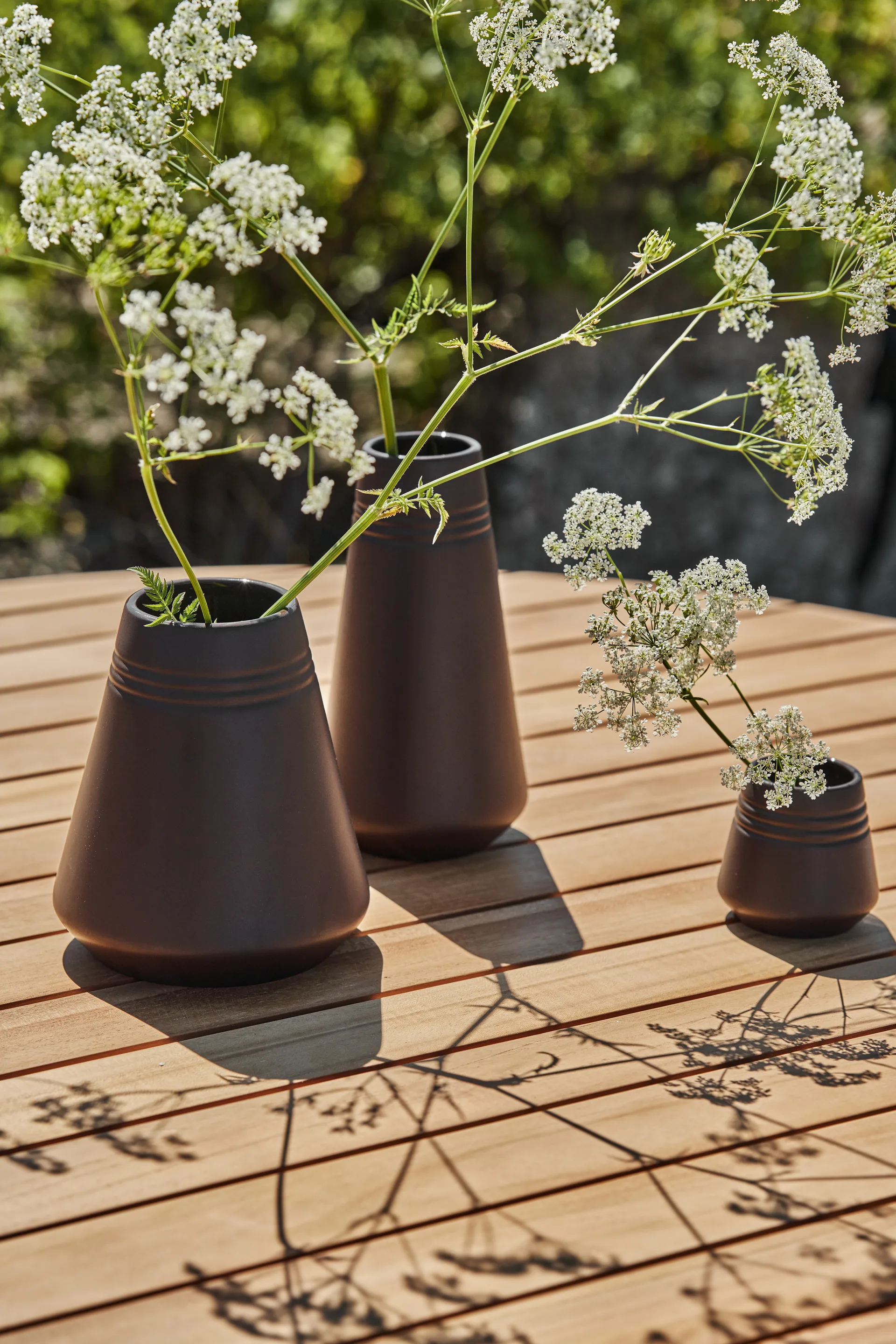 Vase Lines 22 cm, Marron NJRD