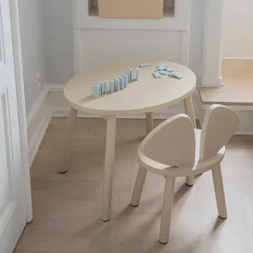 Ensemble Mouse chaise haute + table - Beige - Nofred
