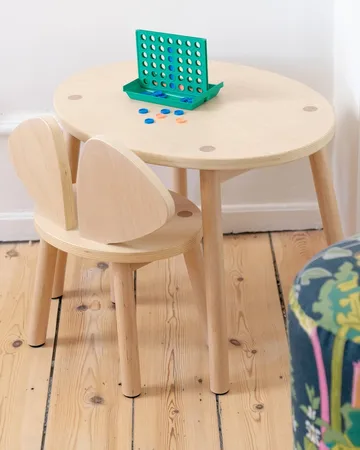 Ensemble Mouse chaise haute + table - Bouleau - Nofred