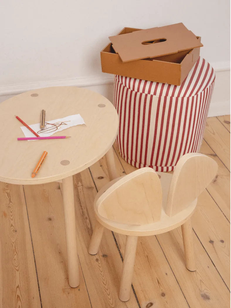 Ensemble Mouse chaise haute + table, Bouleau Nofred