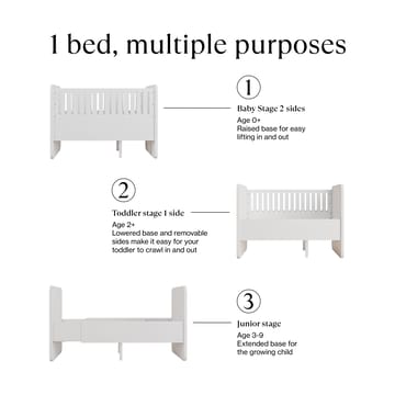 Lit bébé & junior Form 166x77,5x87 cm - Blanc - Nofred