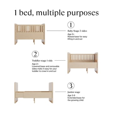 Lit bébé & junior Form 166x77,5x87 cm - Chêne - Nofred