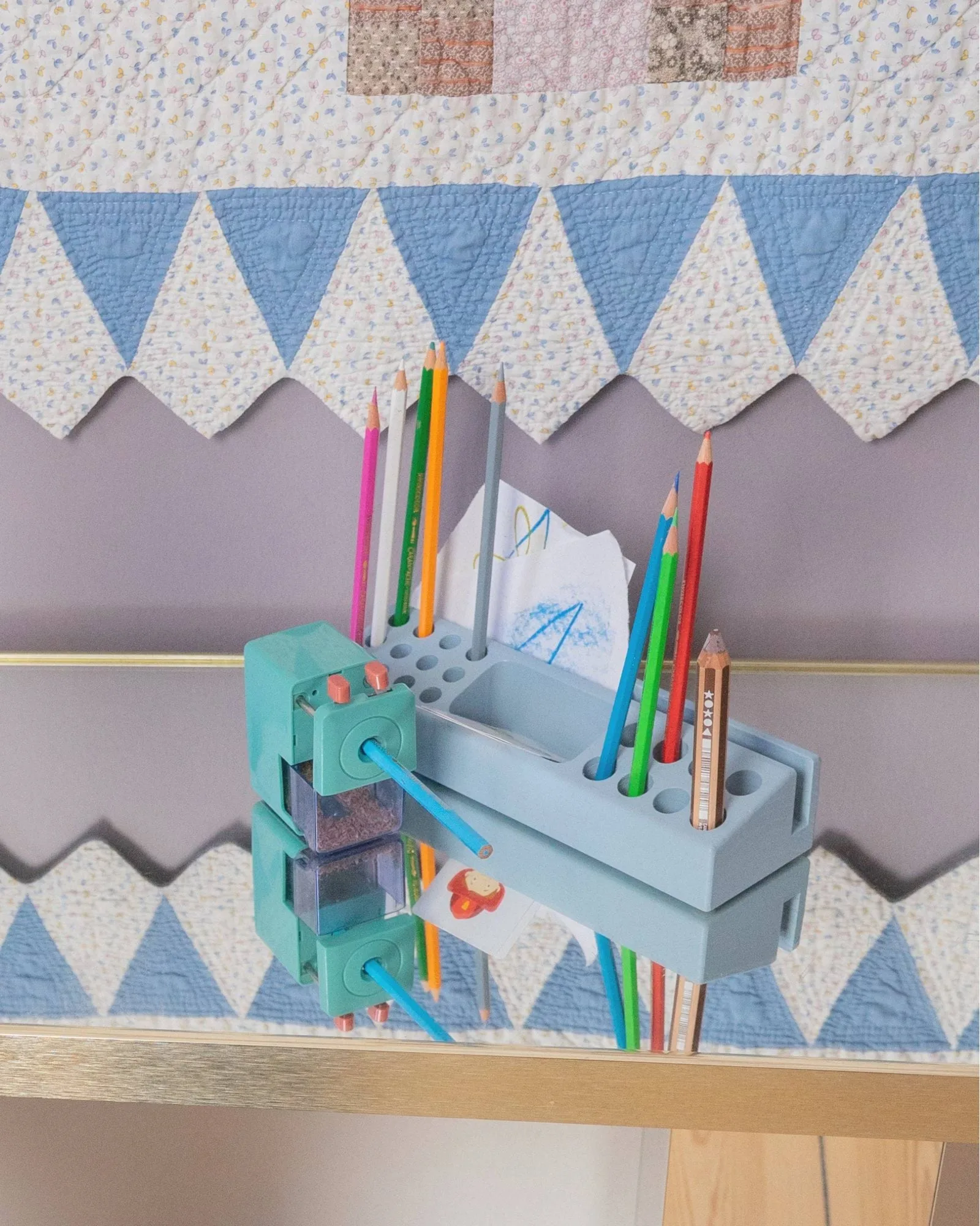 Porte-stylos Penholder, Bleu Nofred