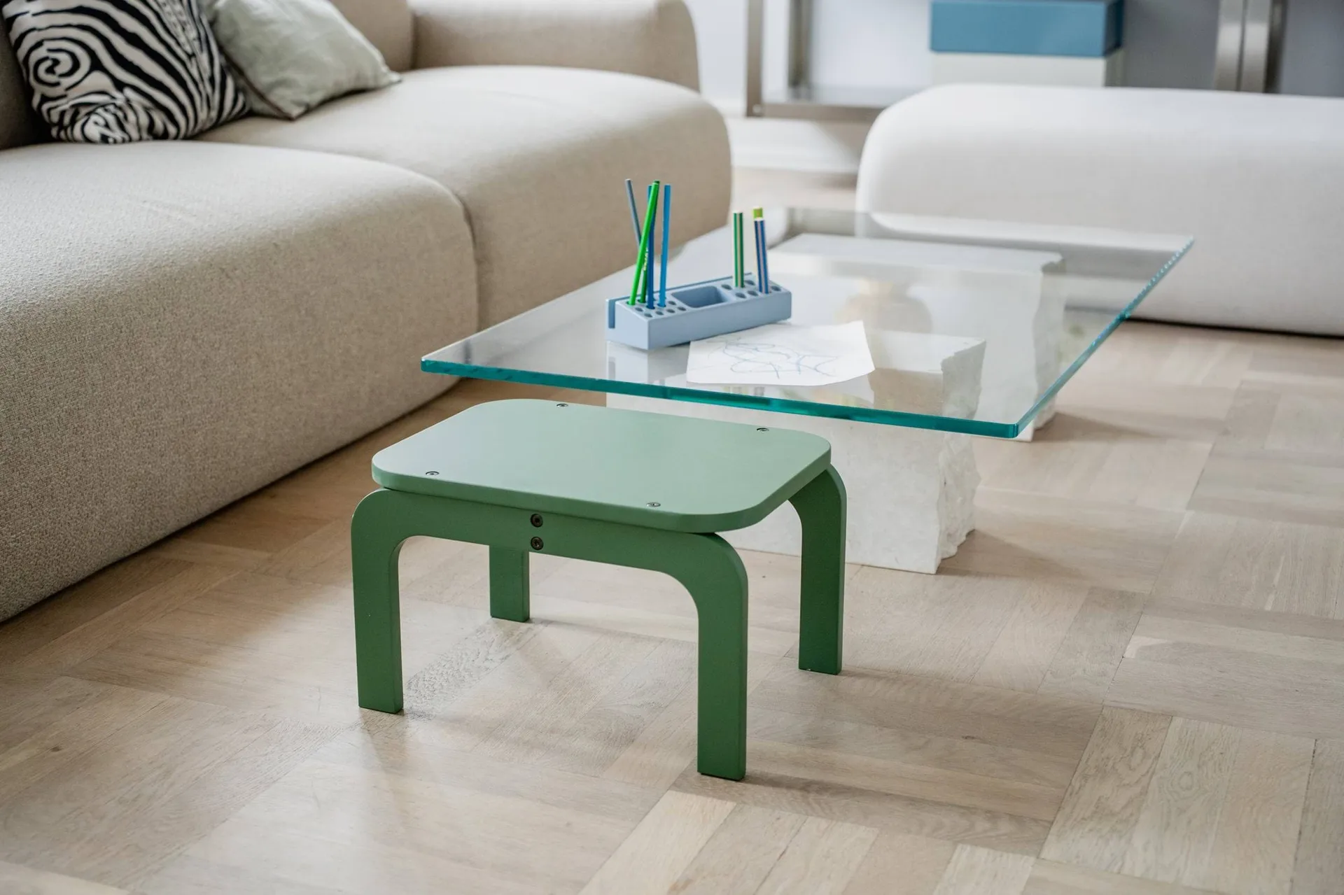 Tabouret Kiddo Step Seat, Green Nofred