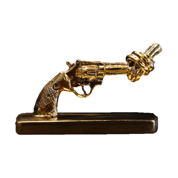Knotted Gun mini 7 cm, Bronze Non Violence