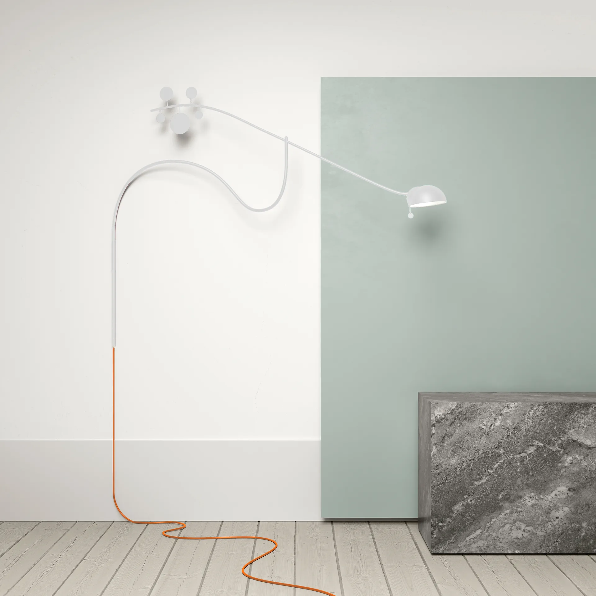 Lampe murale Juno, Blanc-orange Noon