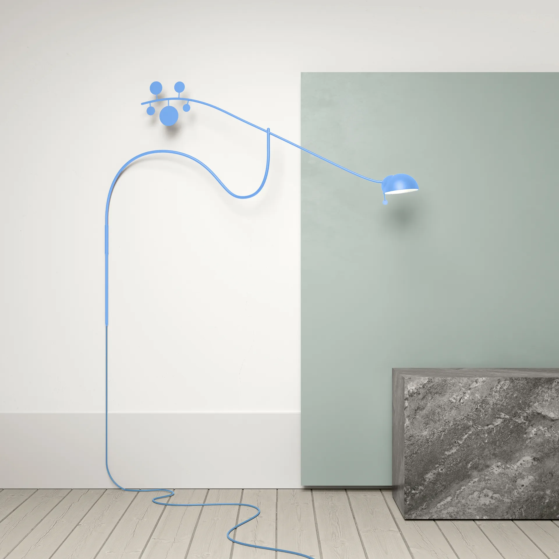 Lampe murale Juno, Bleu pastel-bleu clair Noon