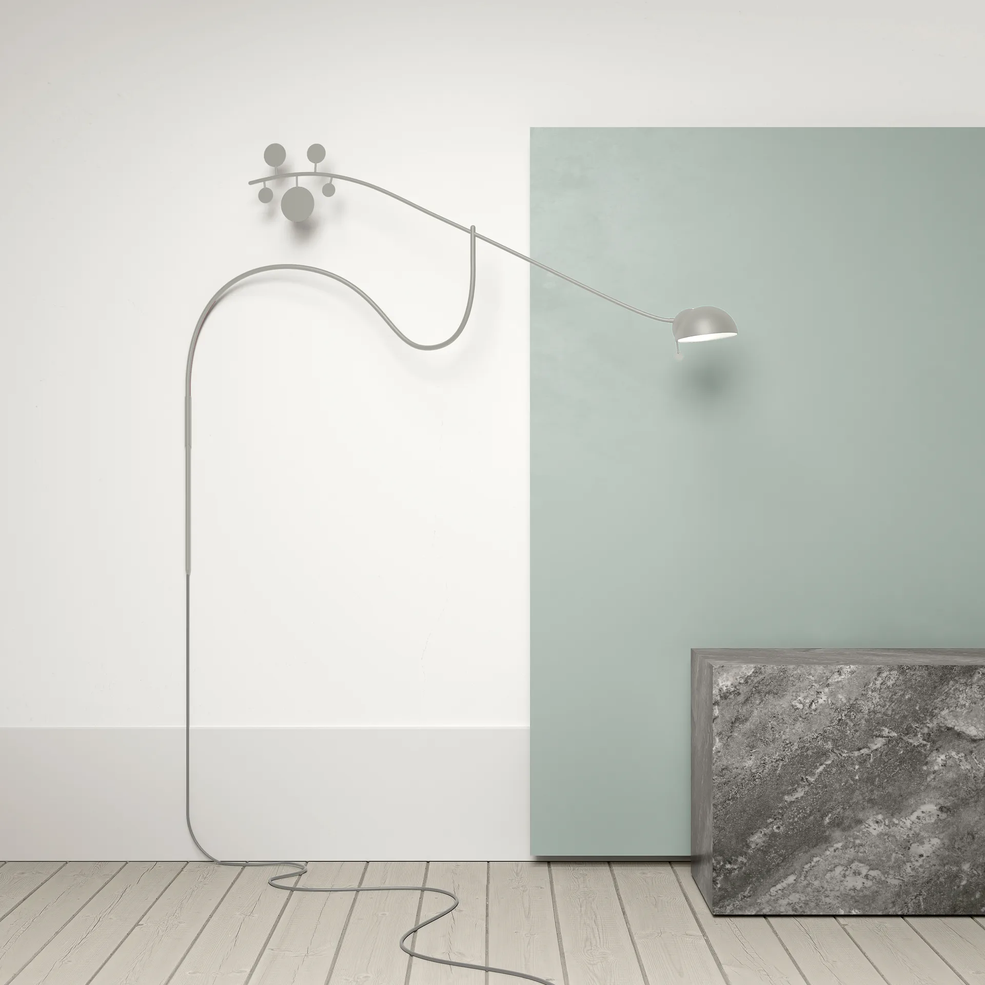 Lampe murale Juno, Gris-gris clair Noon