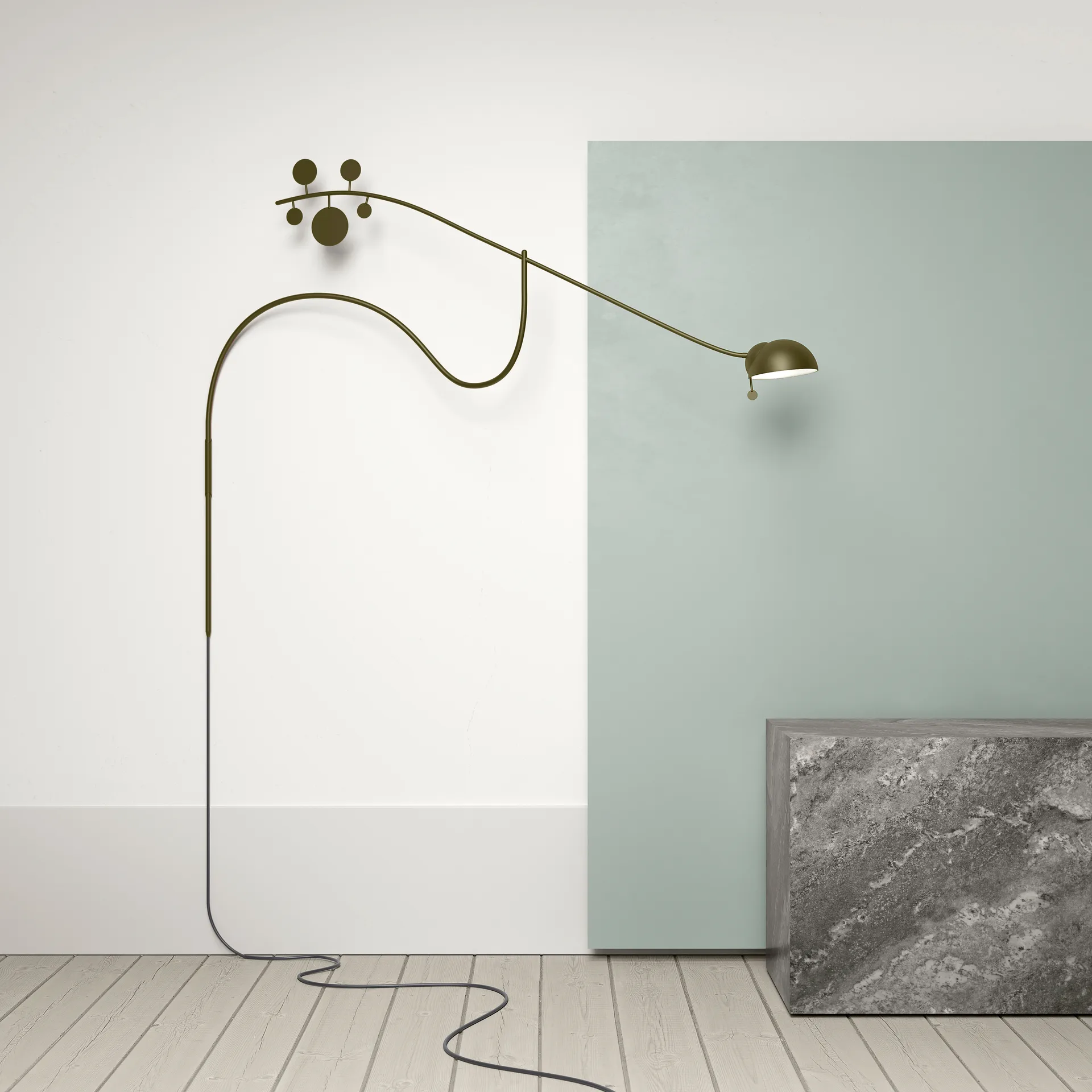 Lampe murale Juno, Gris olive-gris foncé Noon