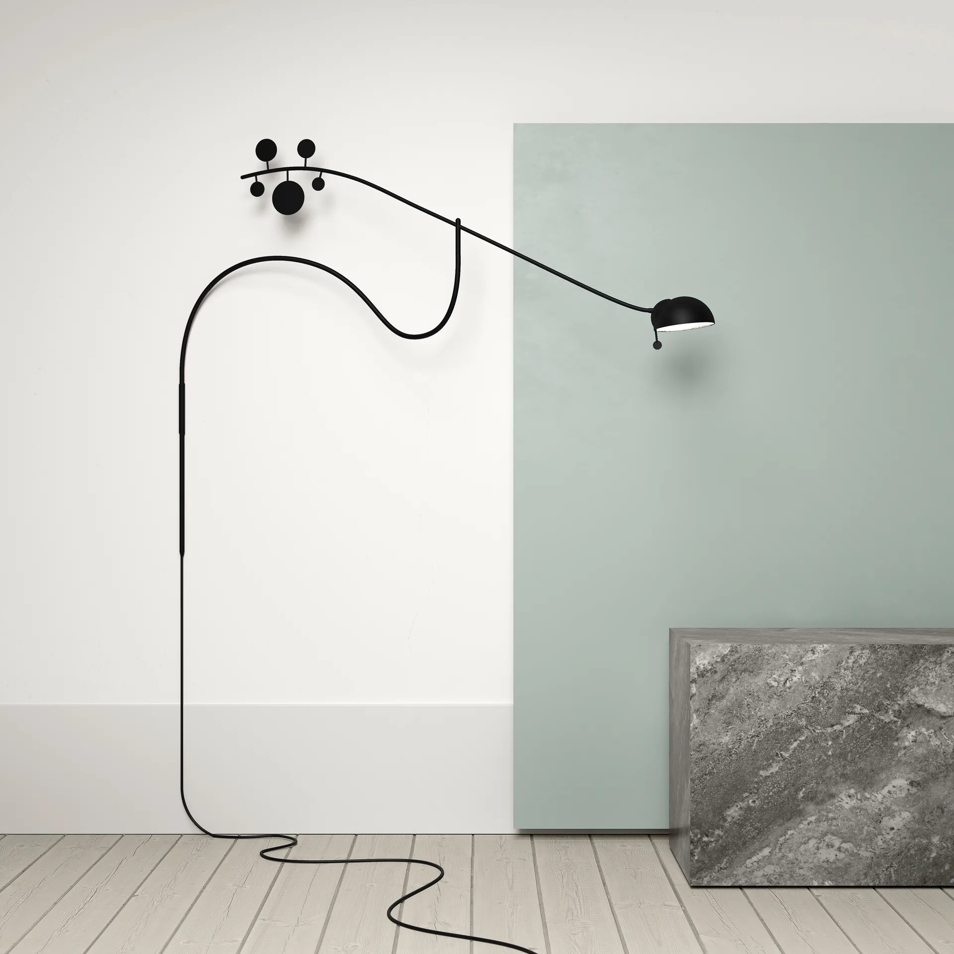 Lampe murale Juno, Noir-noir Noon