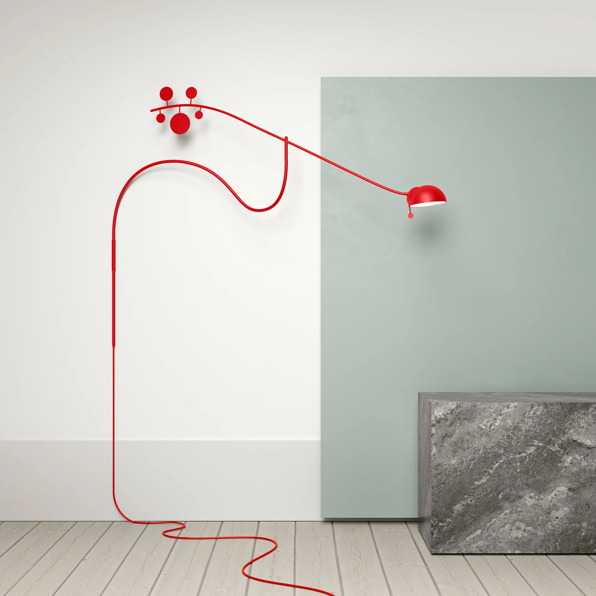 Lampe murale Juno, Rouge-rouge Noon