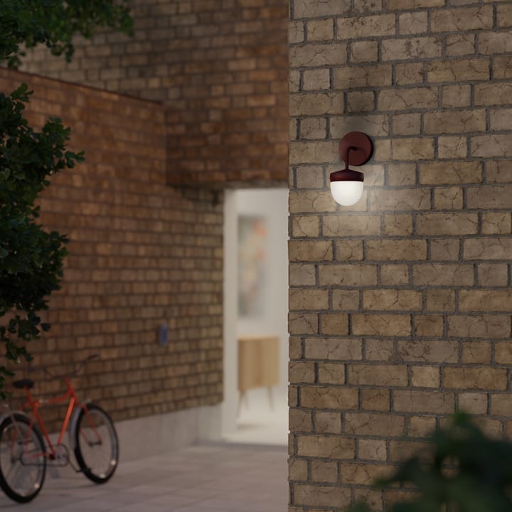 Lampe murale Pan 10 cm verre givré, Bordeaux rouge Noon