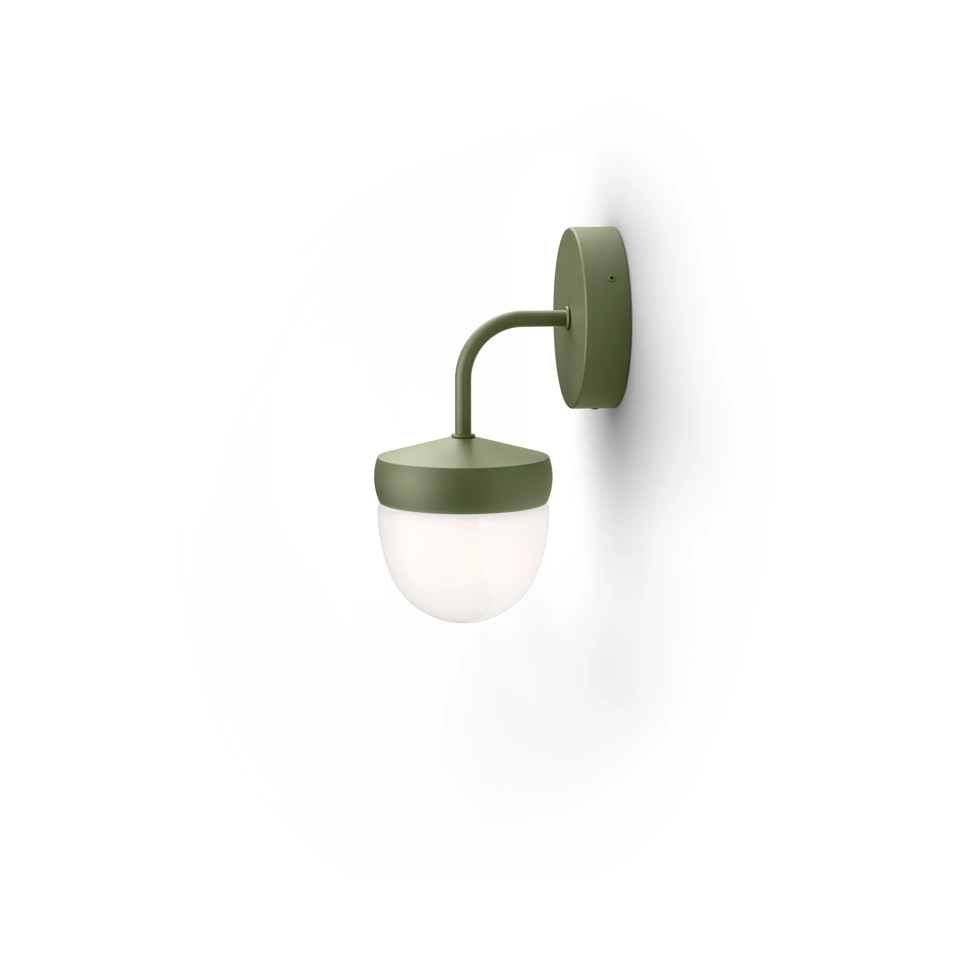 Lampe murale Pan 10 cm verre givré, Vert militaire Noon