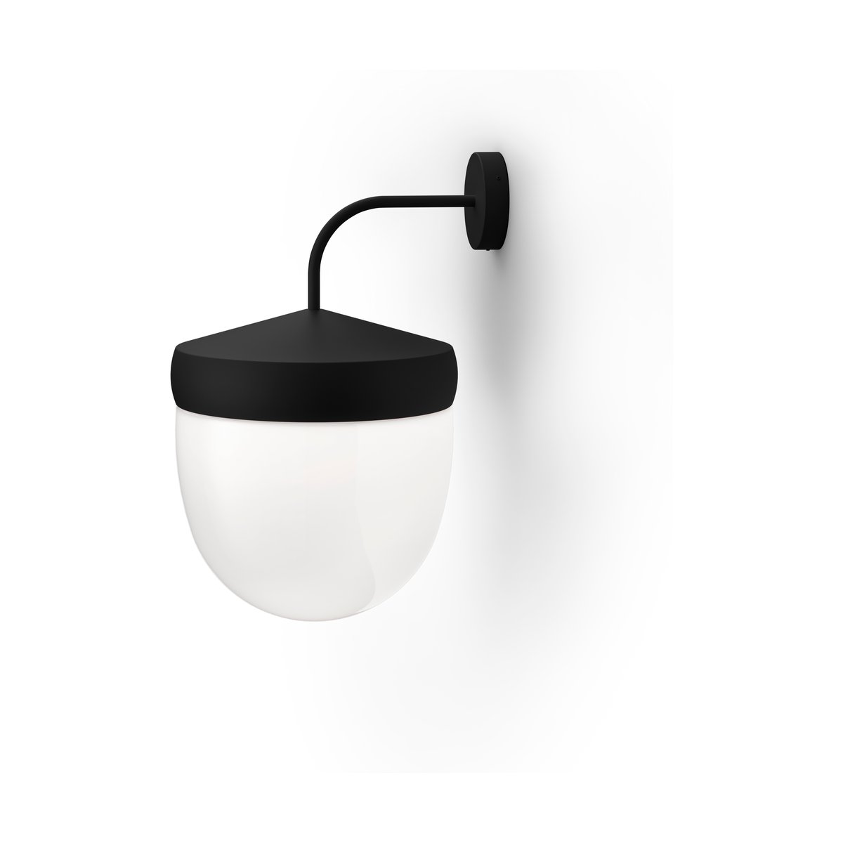 Noon Lampe murale Pan 30 cm verre givré Noir | Design Scandinave | Appliques murales | Noir