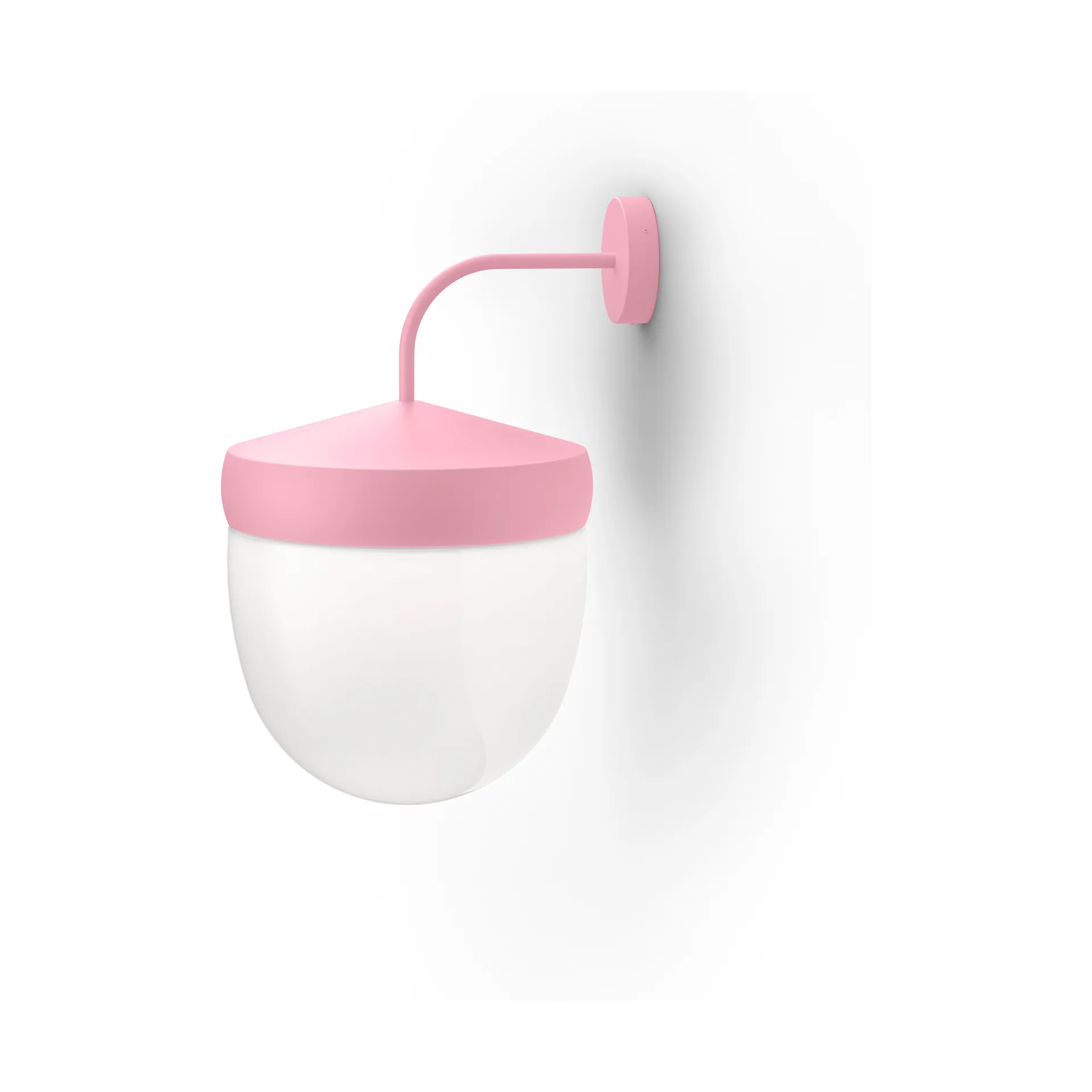 Lampe murale Pan 30 cm verre givré, Rosa Noon