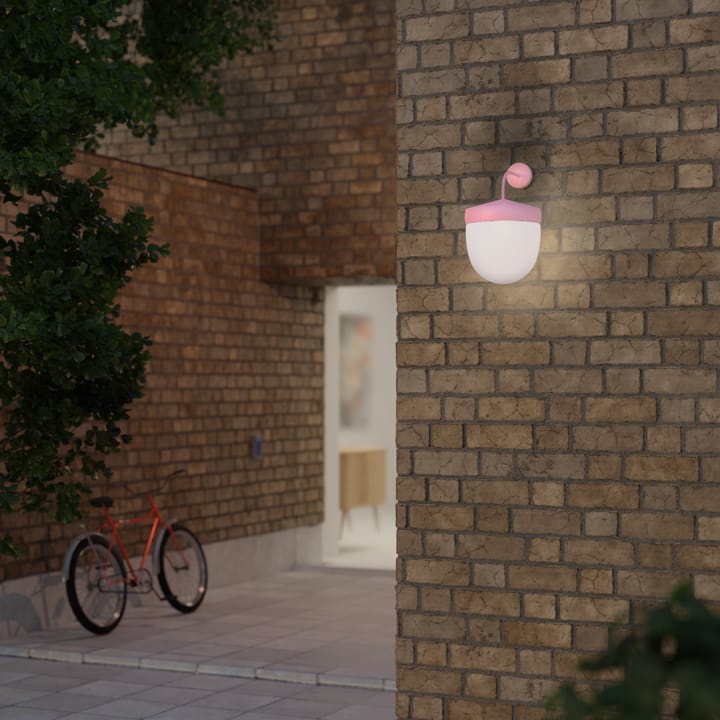 Lampe murale Pan 30 cm verre givré, Rosa Noon