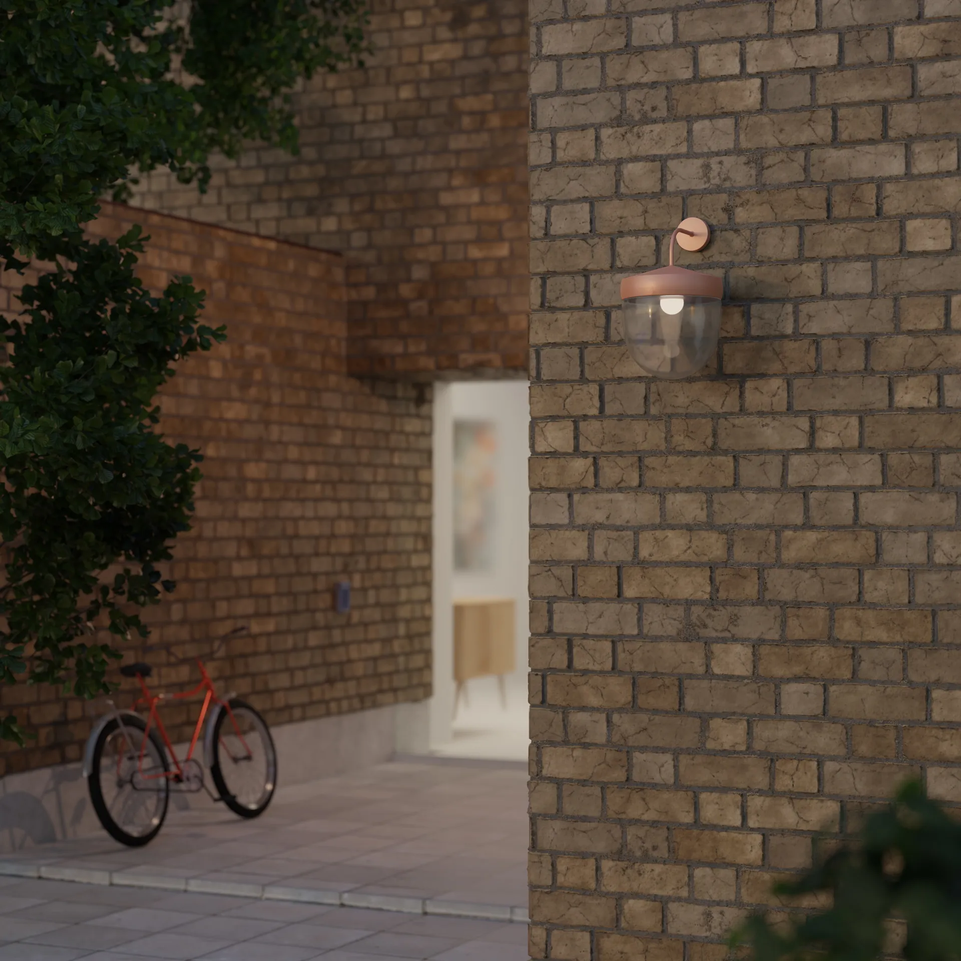 Lampe murale Pan 30 cm verre transparent, Aprikos Noon