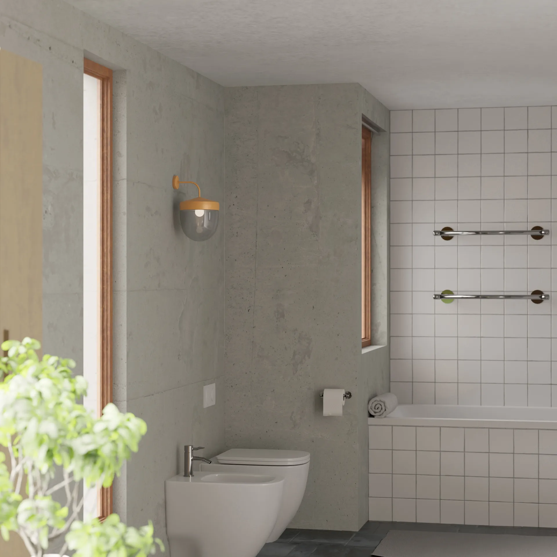 Lampe murale Pan 30 cm verre transparent, Brune Noon