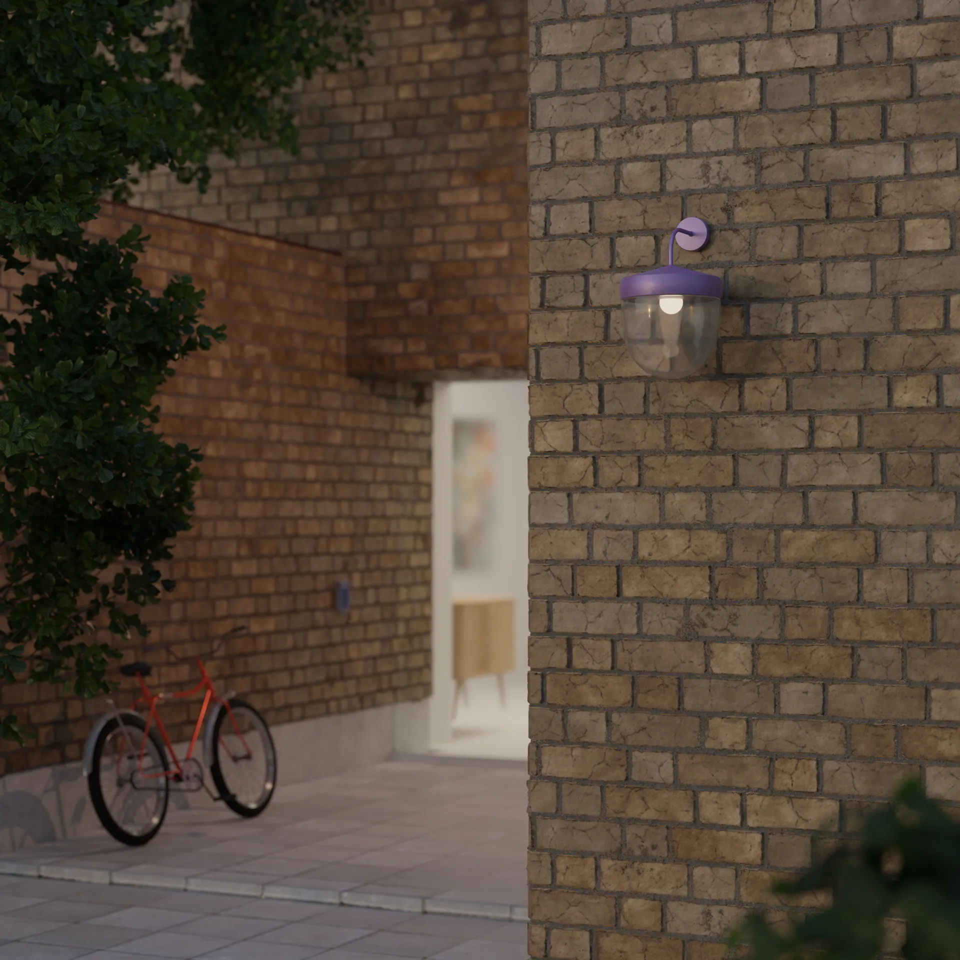 Lampe murale Pan 30 cm verre transparent, Lila Noon