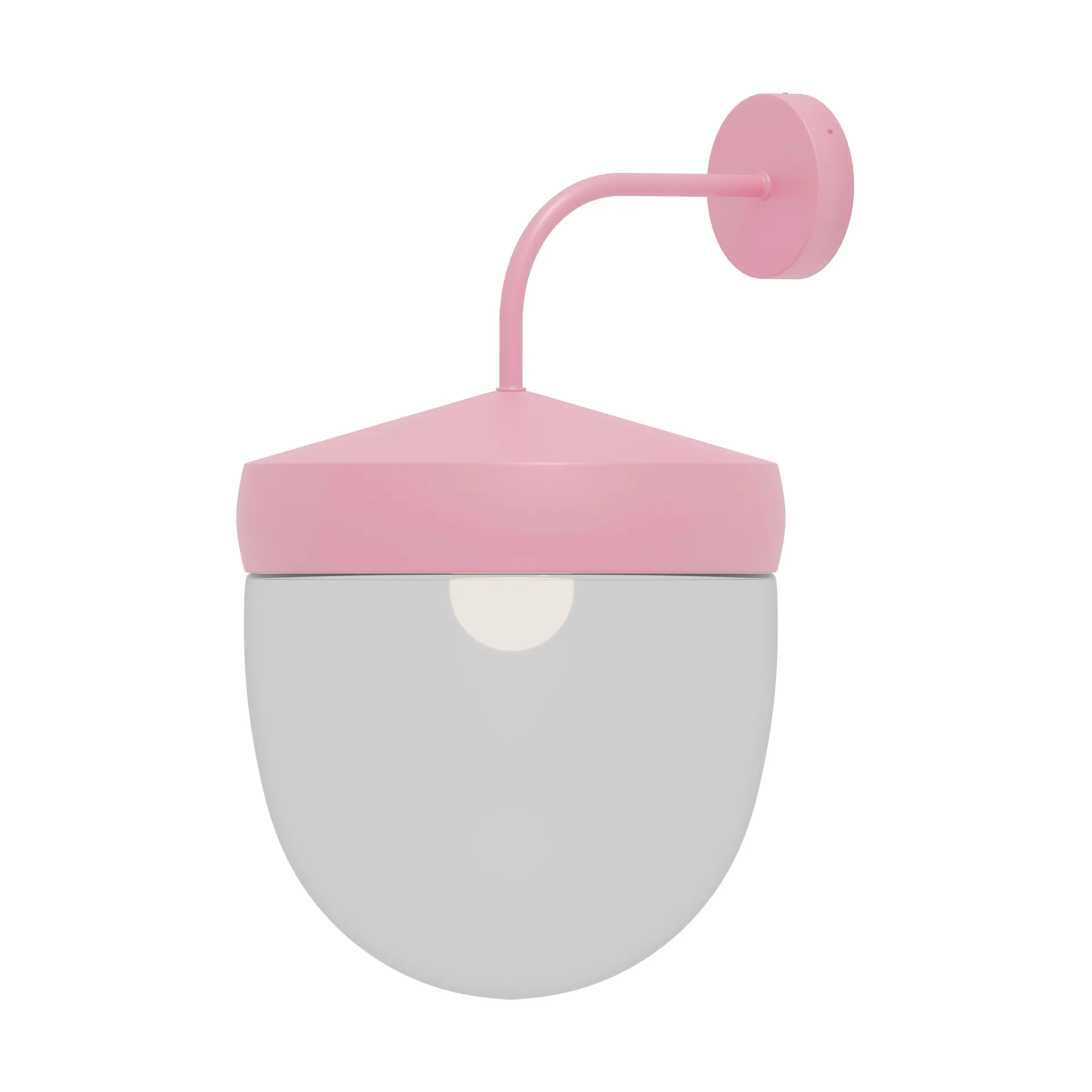Lampe murale Pan 30 cm verre transparent, Rose Noon
