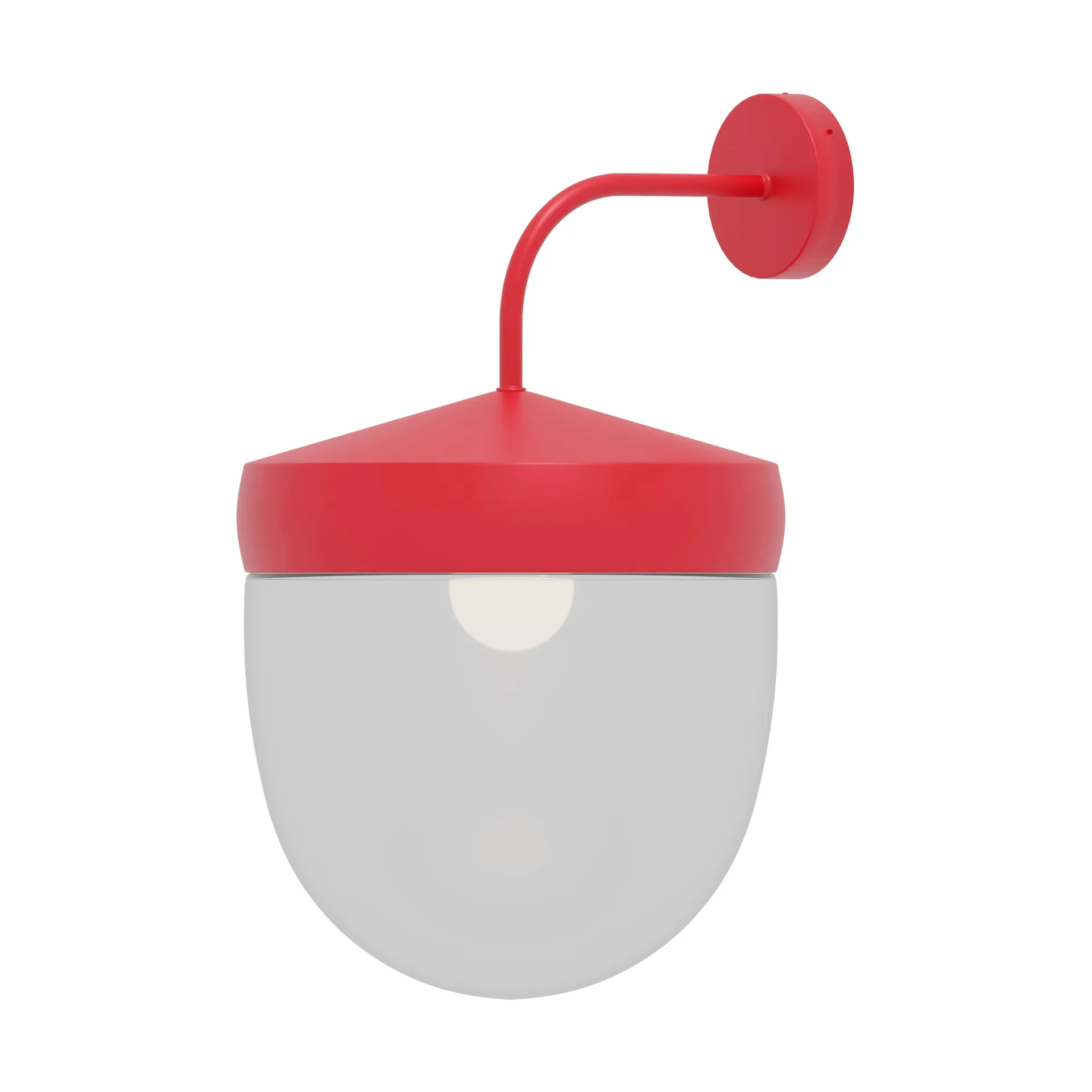Lampe murale Pan 30 cm verre transparent, Rouge Noon