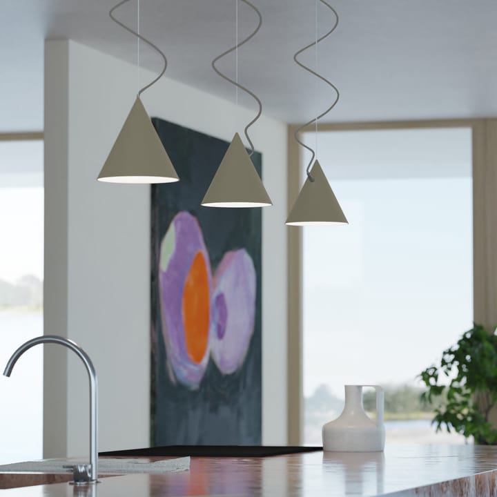 Suspension Castor 20 cm, Gris olive-gris foncé-noir Noon