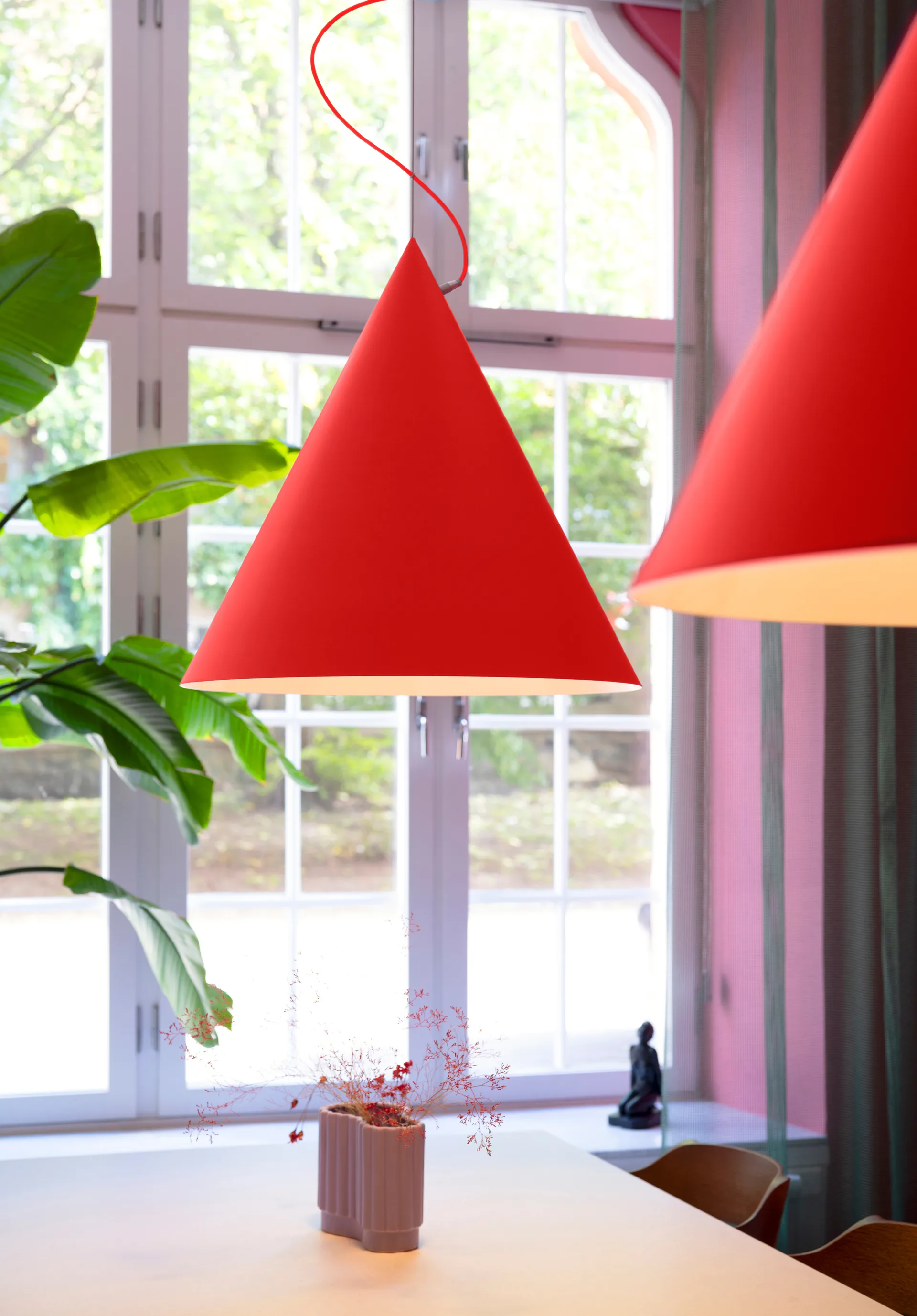 Suspension Castor 60 cm, Rouge-rouge-argent Noon