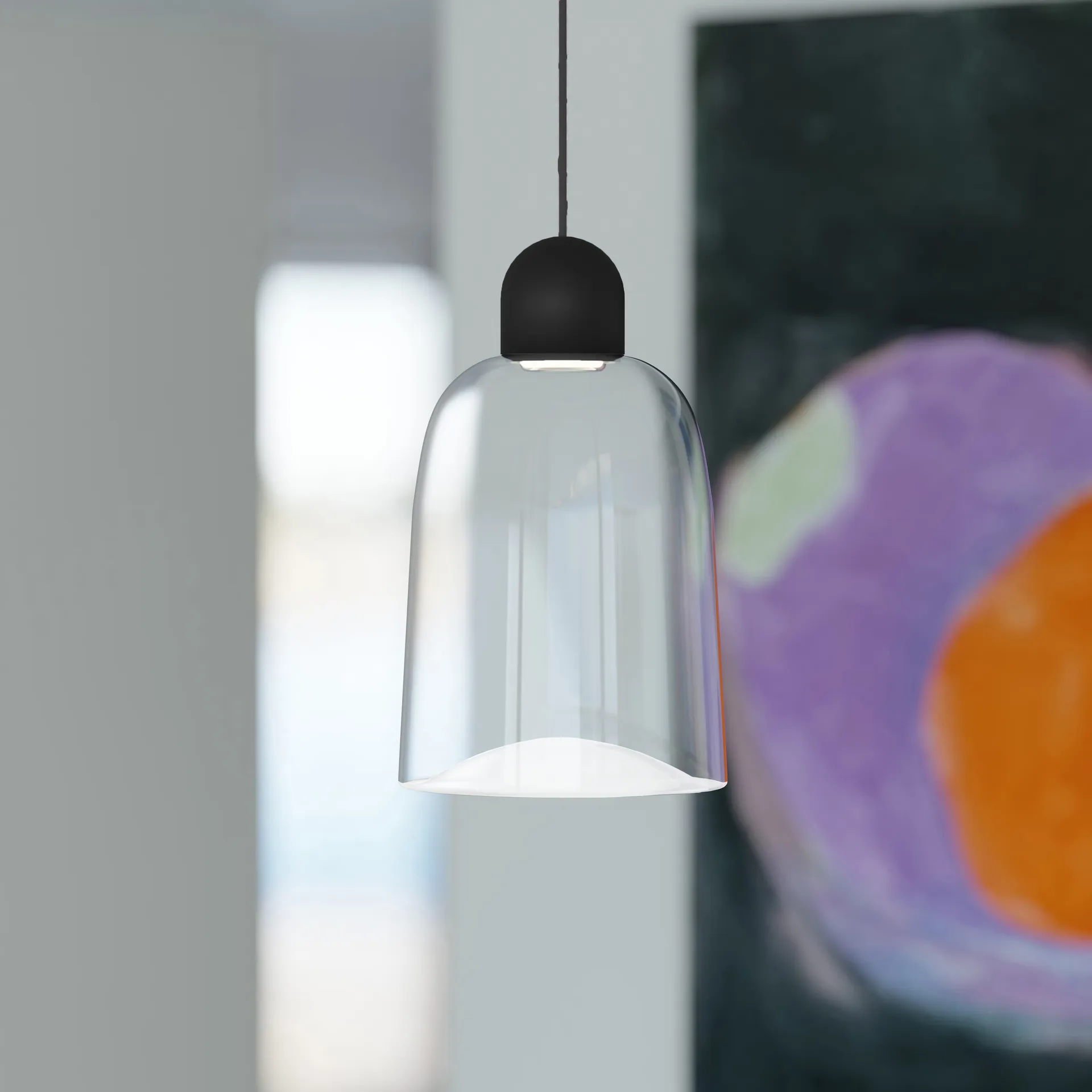 Suspension Dia 27 cm, Noir-noir Noon