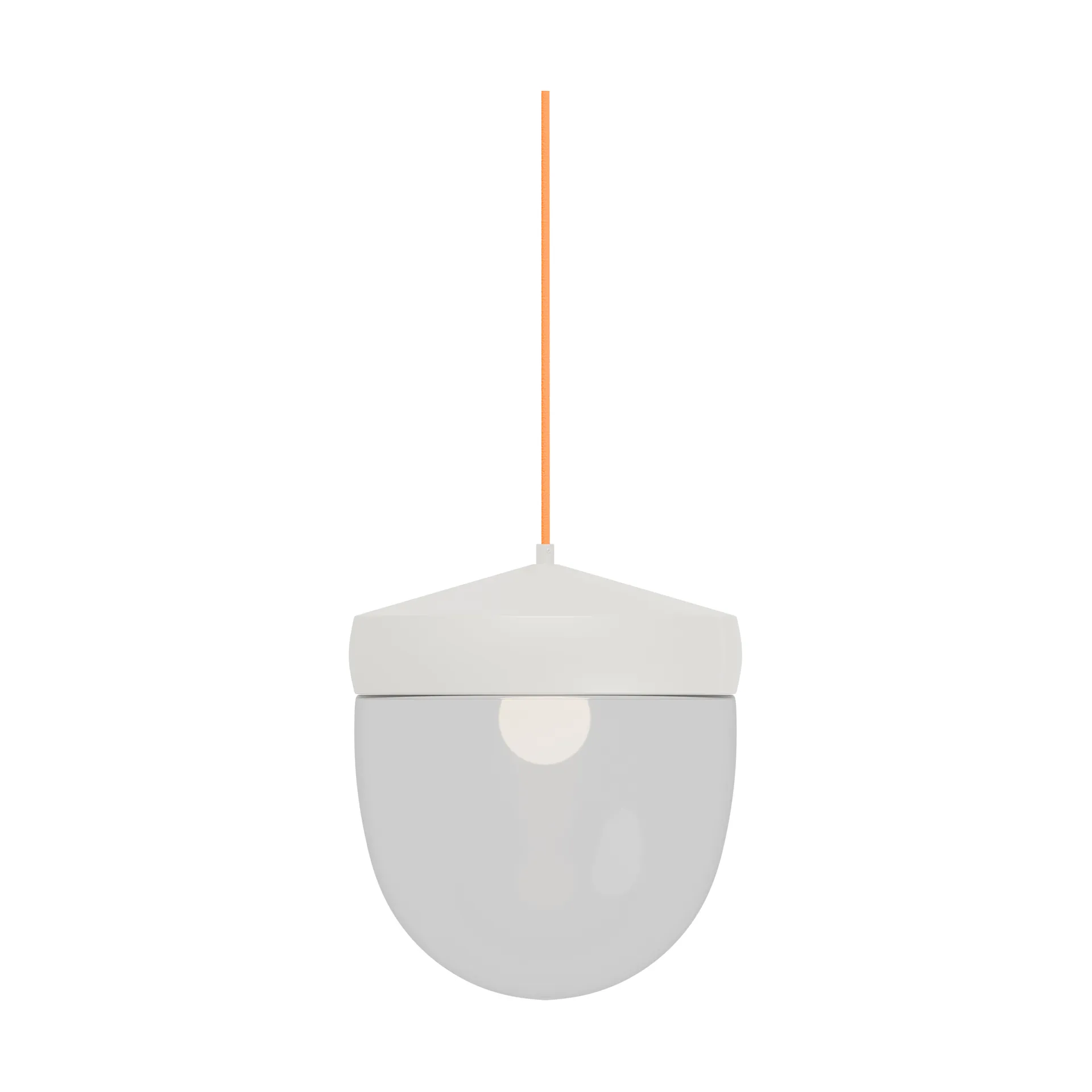 Suspension Pan 30 cm verre transparent, Blanc-orange Noon