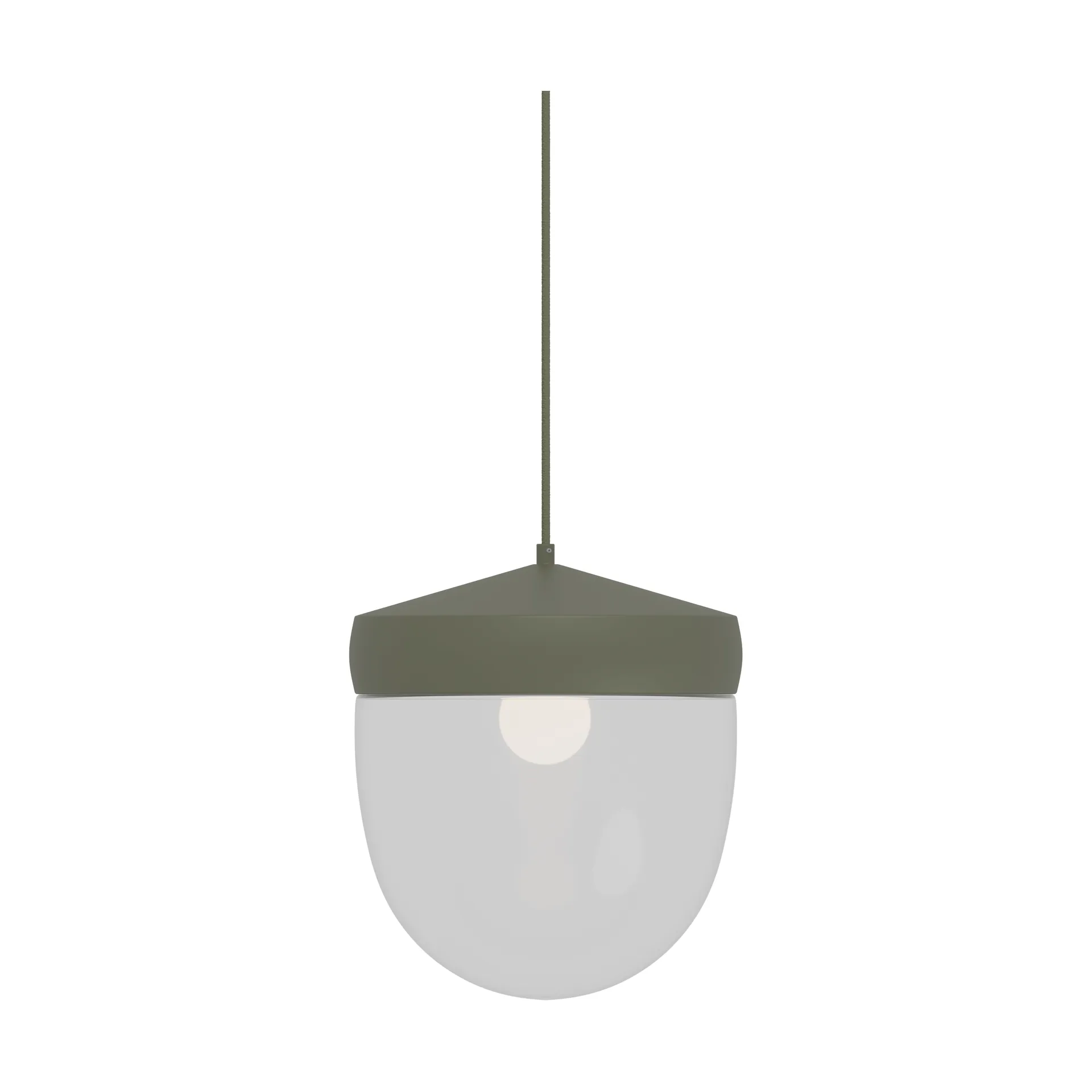 Suspension Pan 30 cm verre transparent, Gris olive-gris foncé Noon