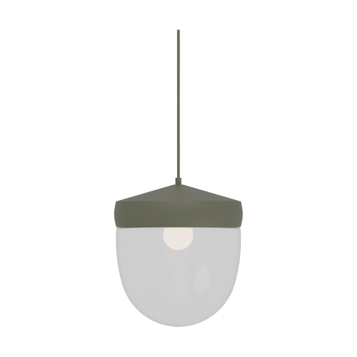 Suspension Pan 30 cm verre transparent - Gris olive-gris foncé - Noon