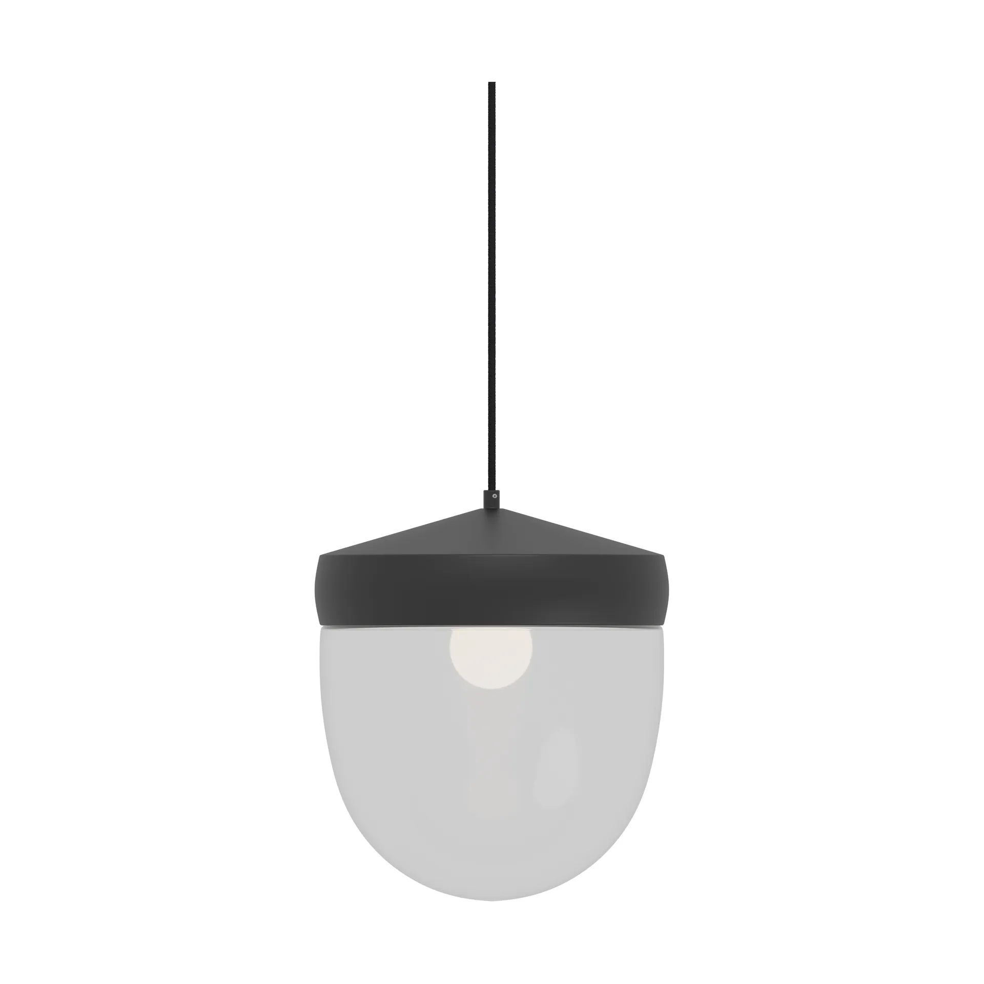 Suspension Pan 30 cm verre transparent, Noir-noir Noon